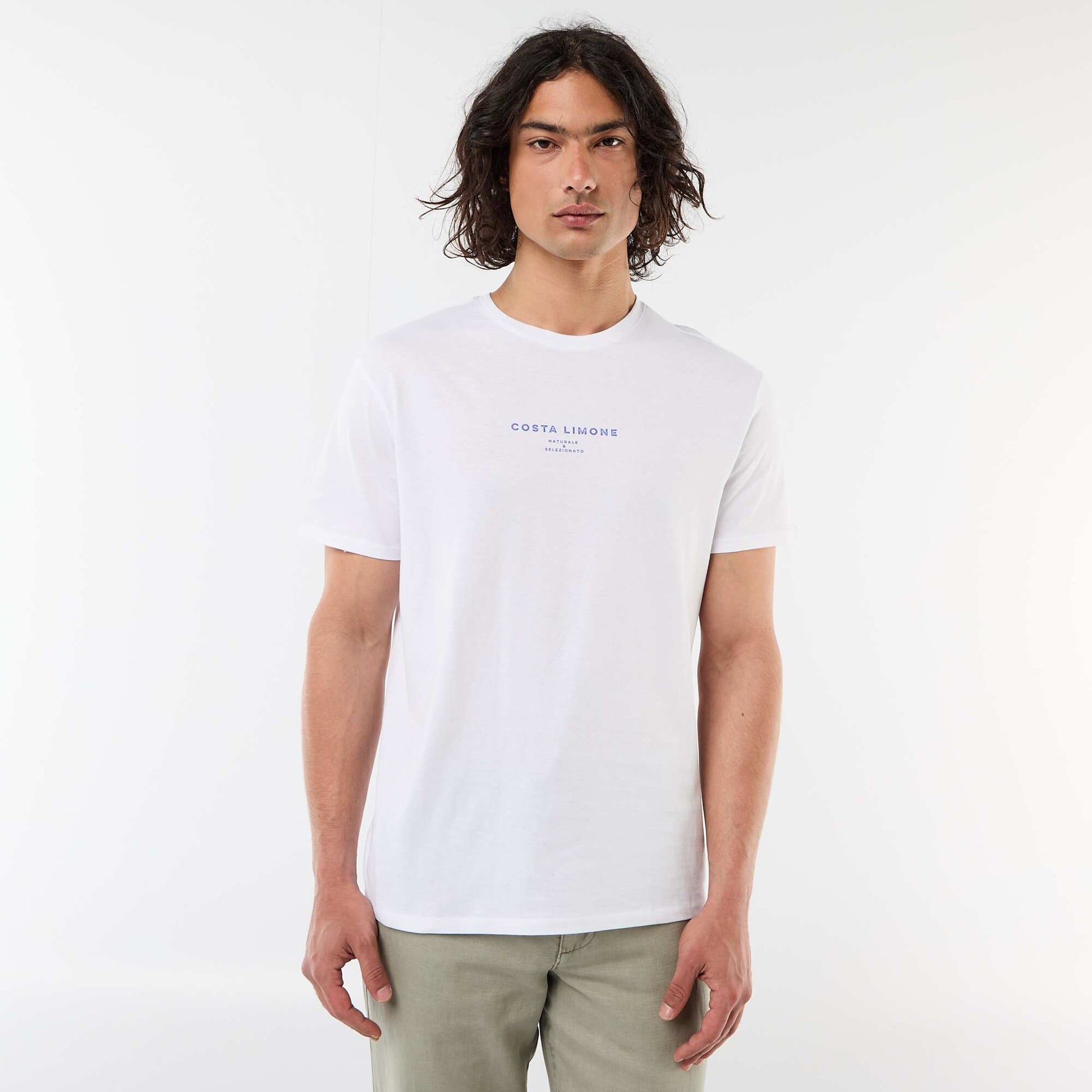 Tee-shirt imprimé recto/verso à manches courtes BLANC