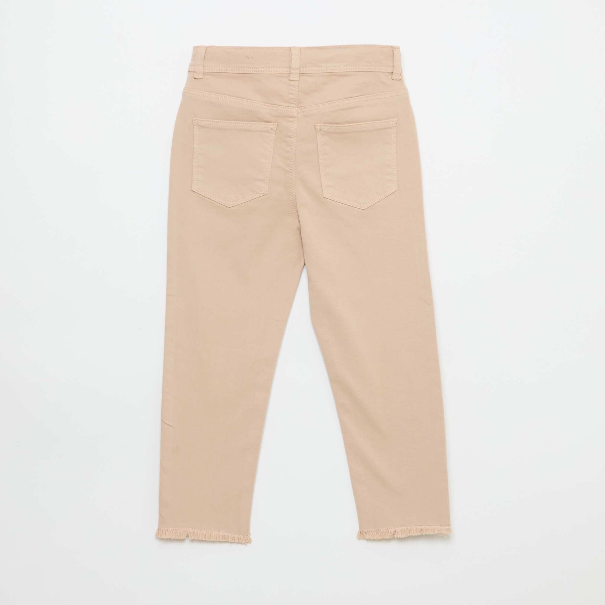 Pantacourt en jean finitions à cru BEIGE