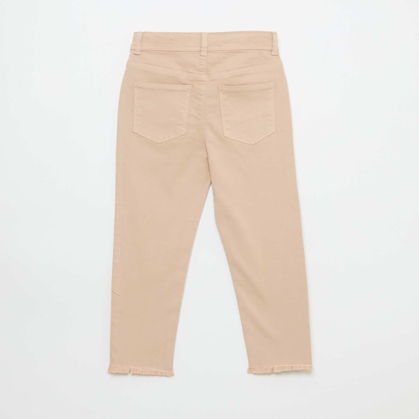 Pantacourt en jean finitions à cru BEIGE