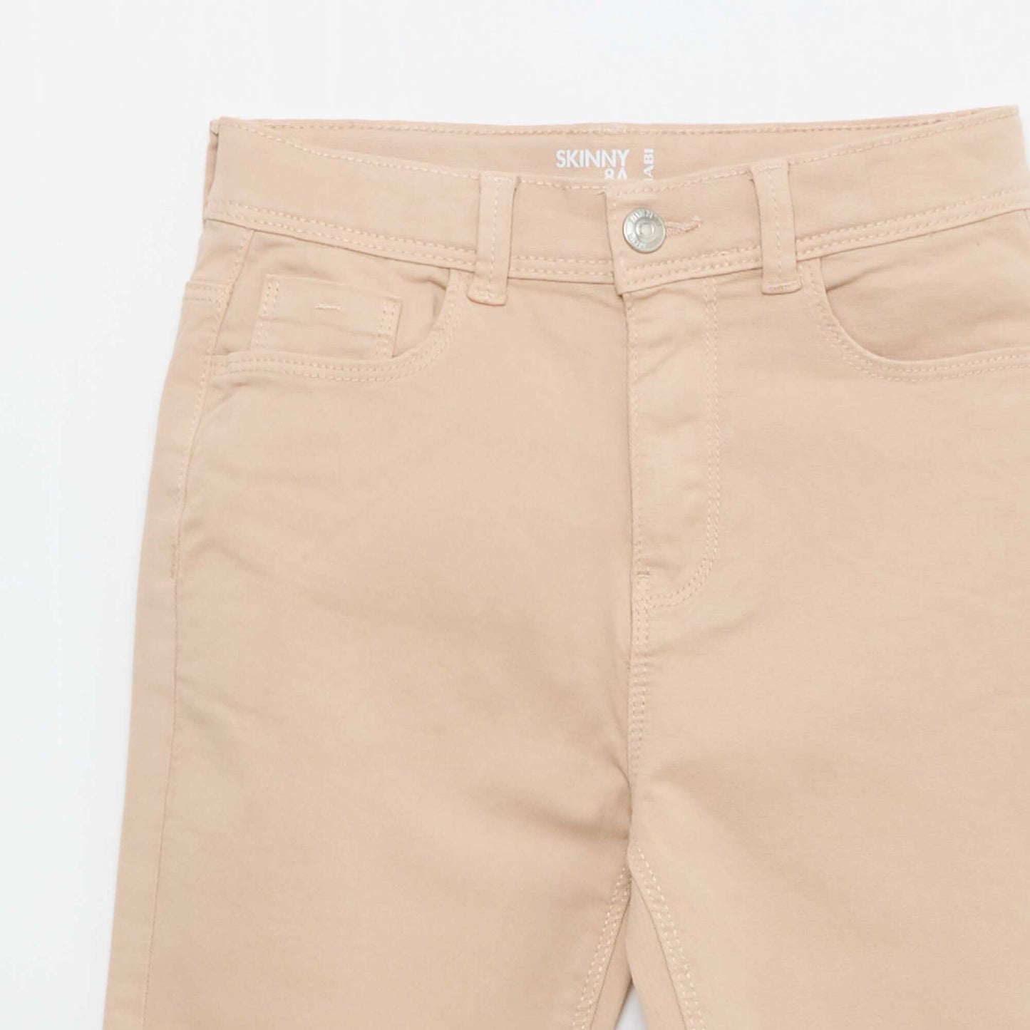 Pantacourt en jean finitions à cru BEIGE