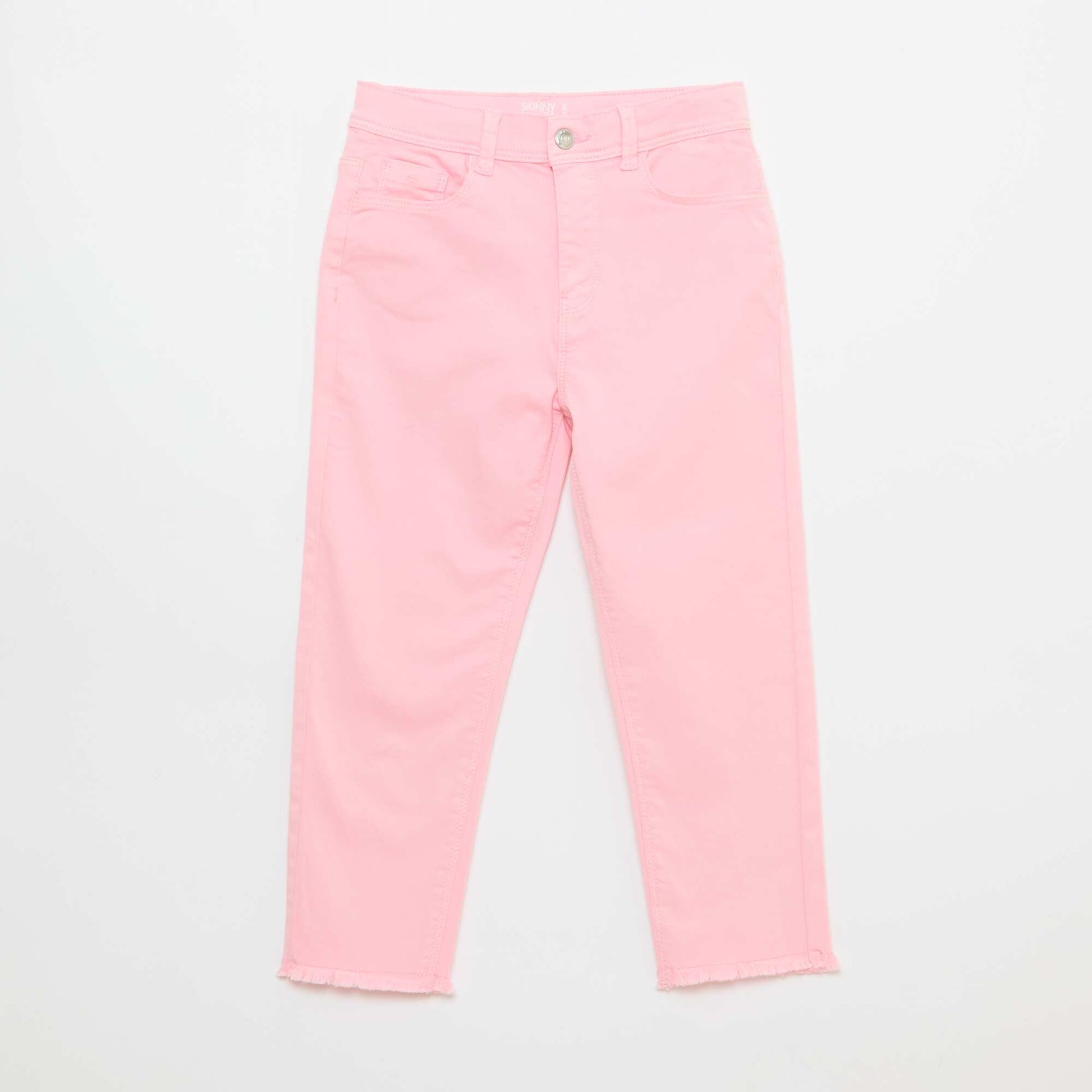 Pantacourt en jean finitions à cru ROSE