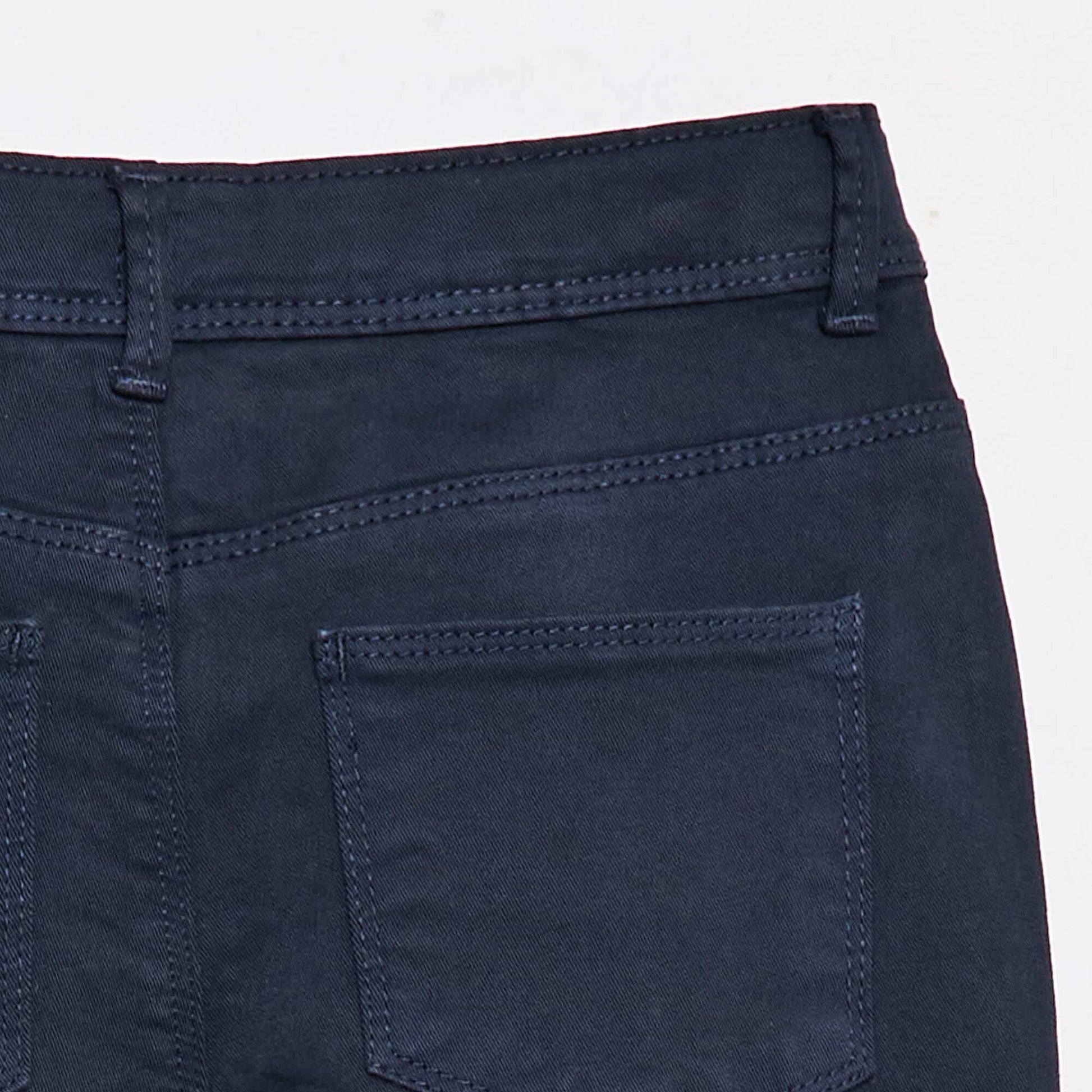Pantacourt en jean avec franges BLEU