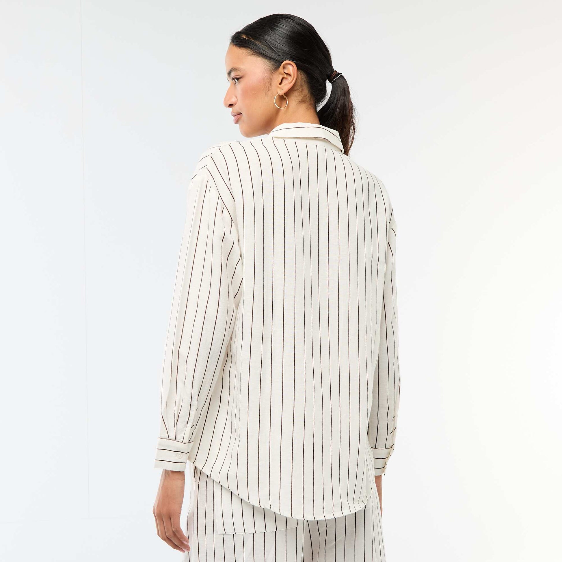 Chemise en lin mélangé BLANC