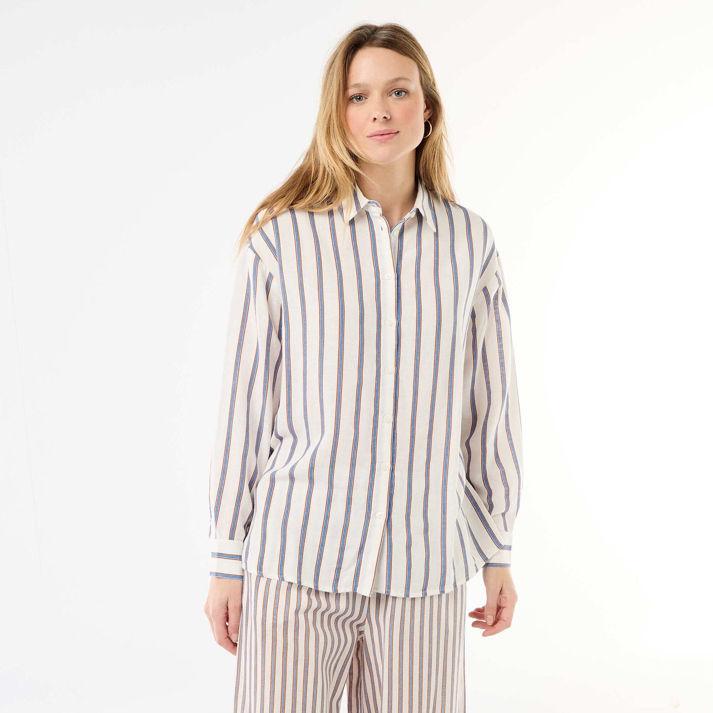 Chemise en lin mélangé BEIGE