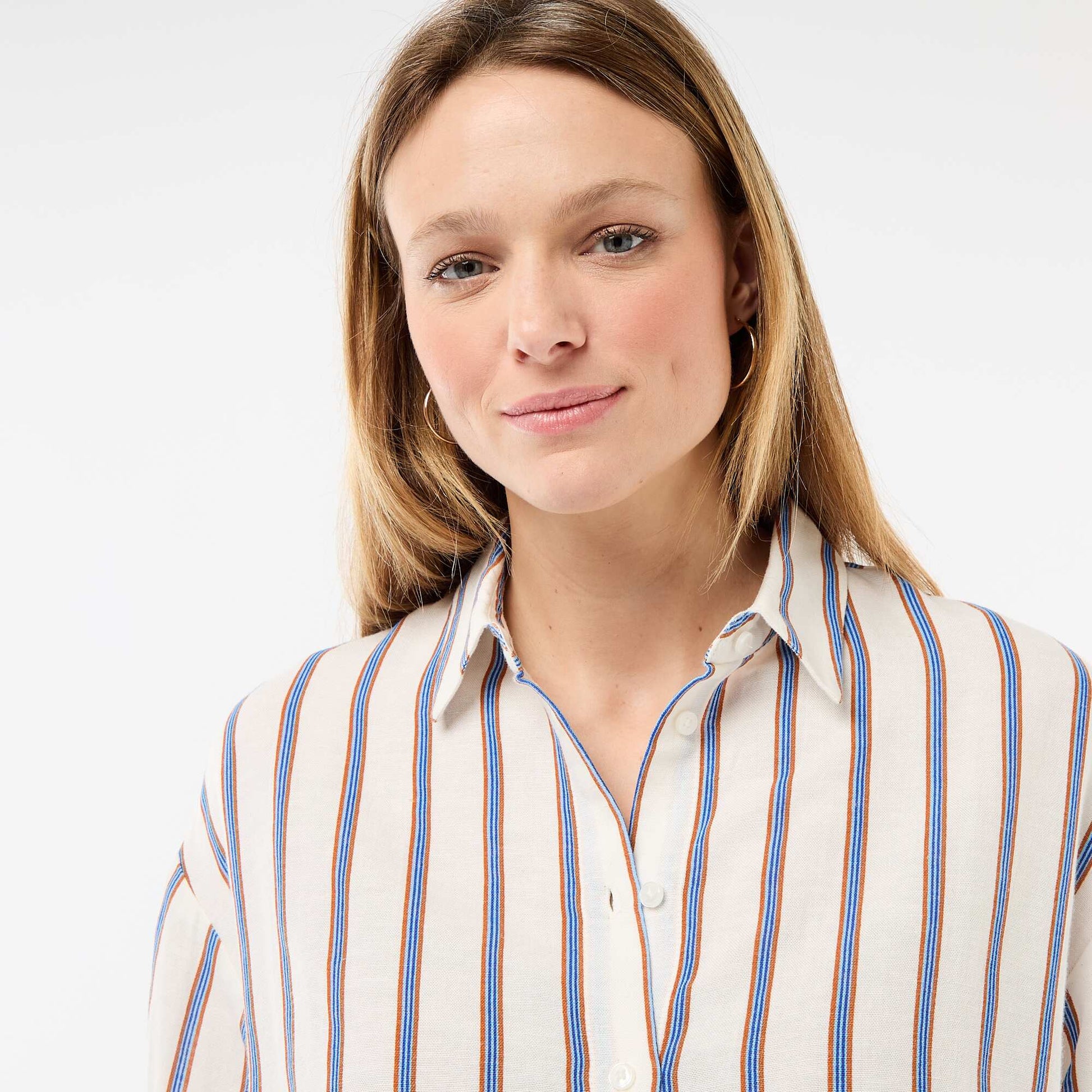 Chemise en lin mélangé BEIGE