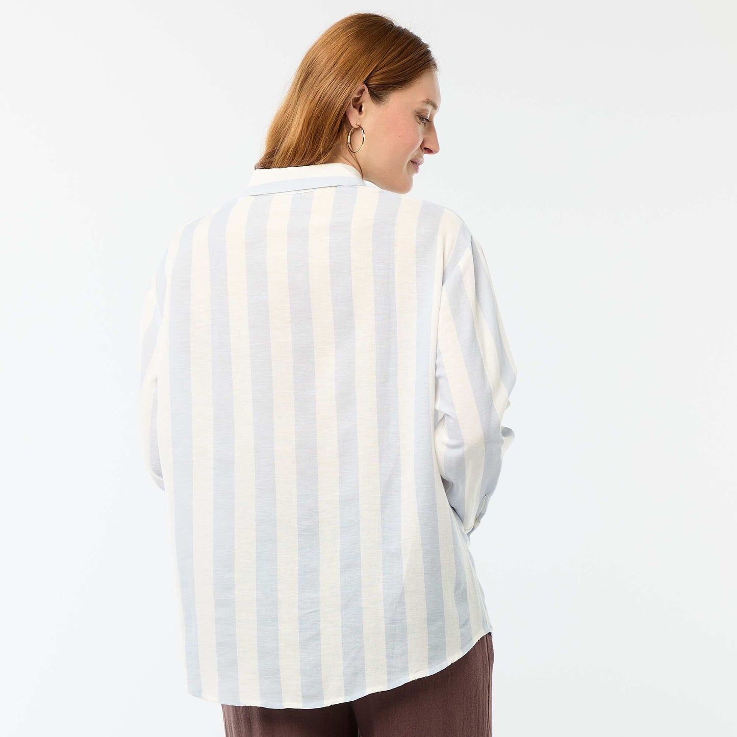 Chemise en lin mélangé BLEU