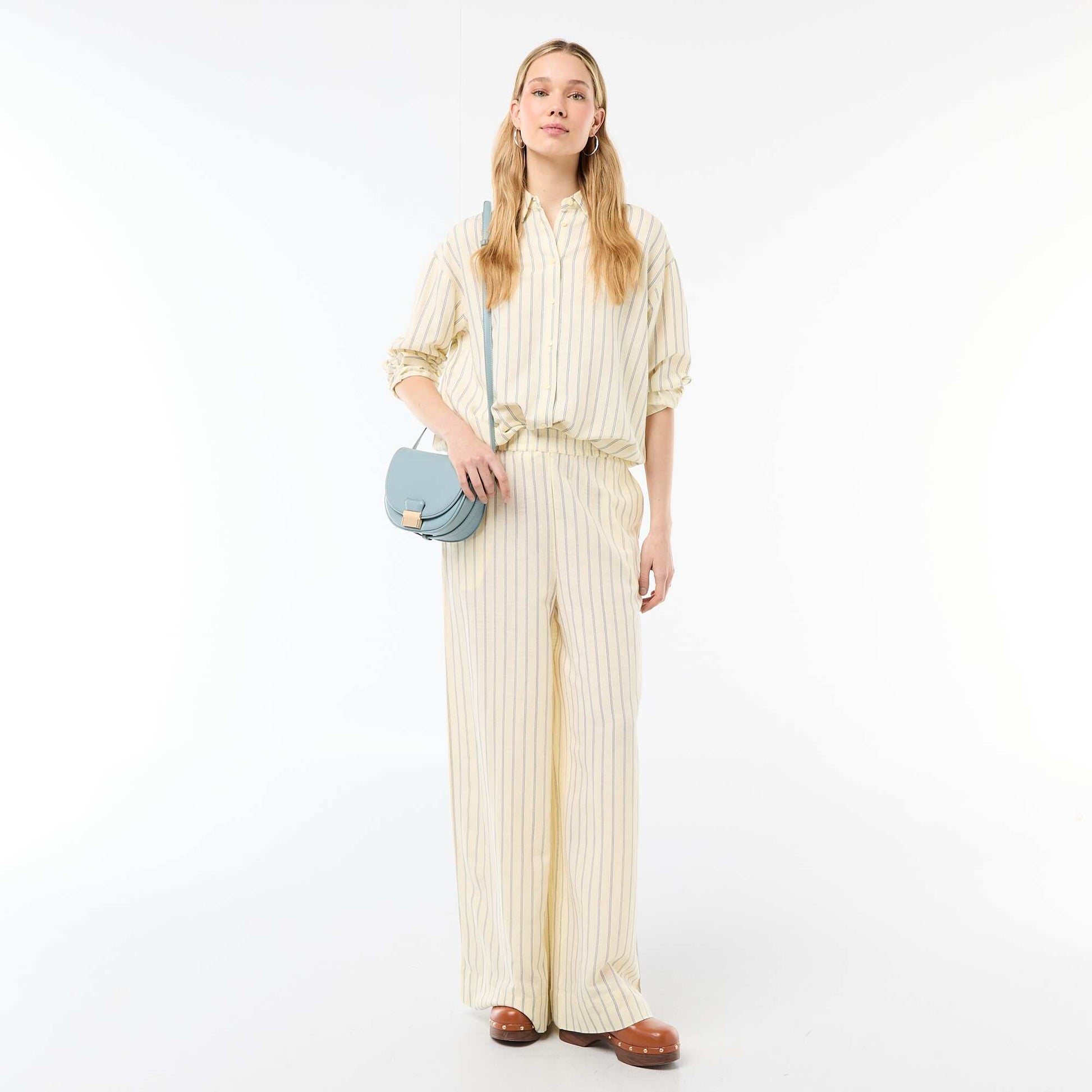 Chemise en lin mélangé JAUNE