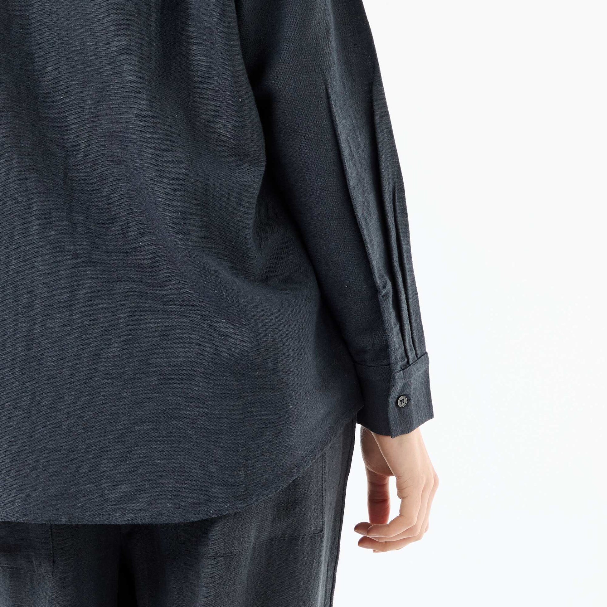 Chemise en lin mélangé BLEU