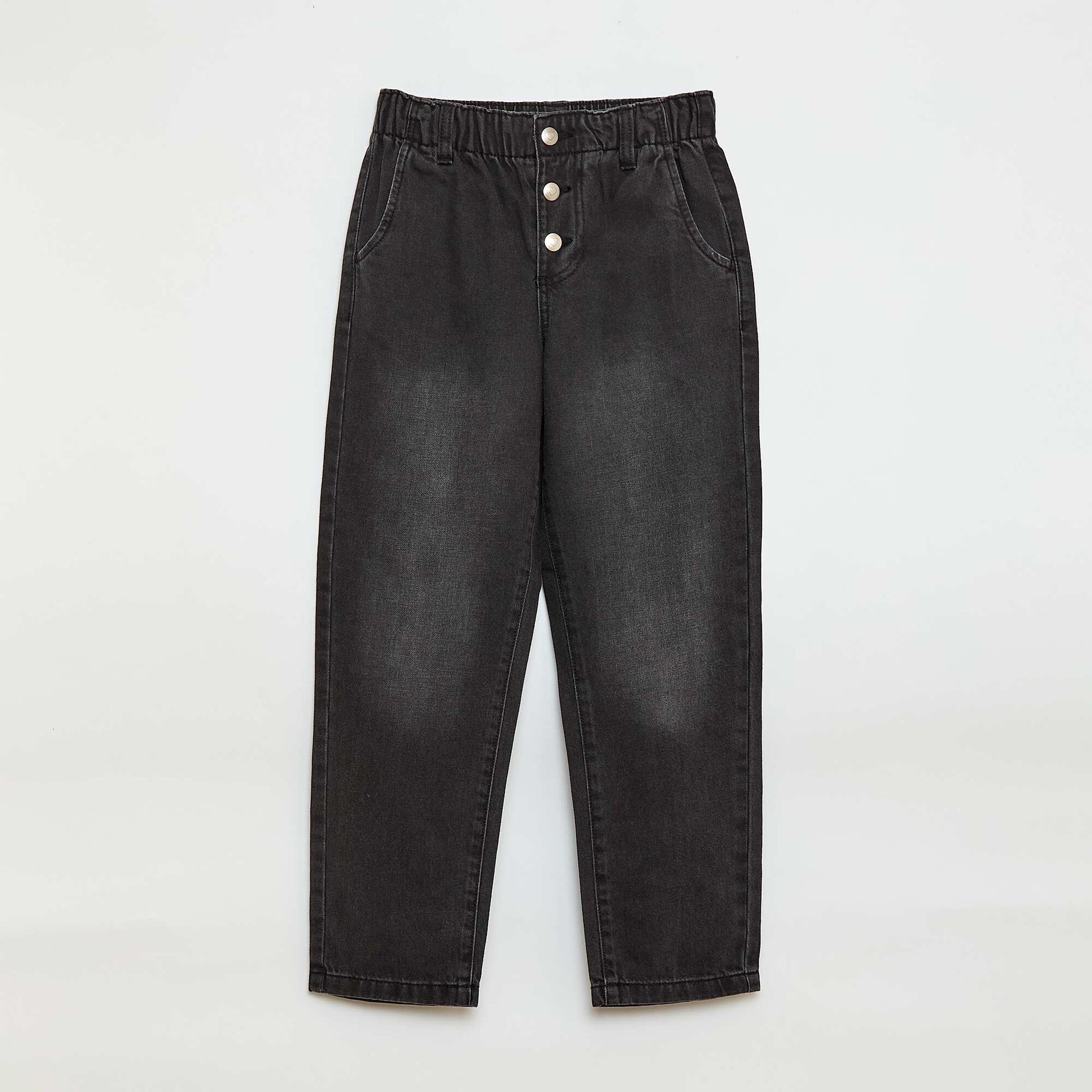 Jean mom avec poches en forme de cœur NOIR