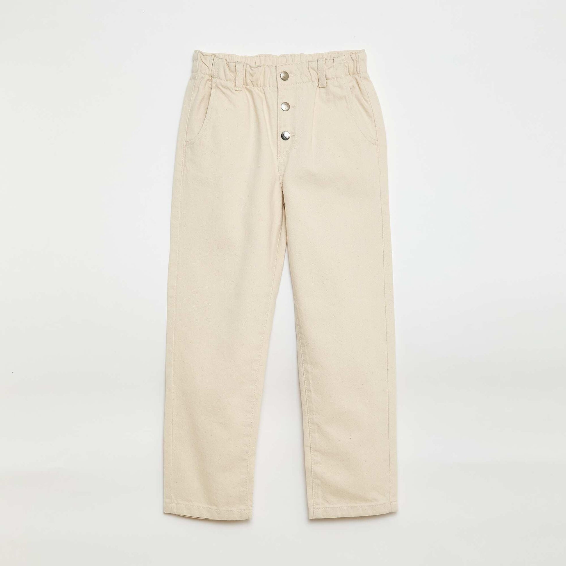 Jean mom avec poches en forme de cœur BLANC