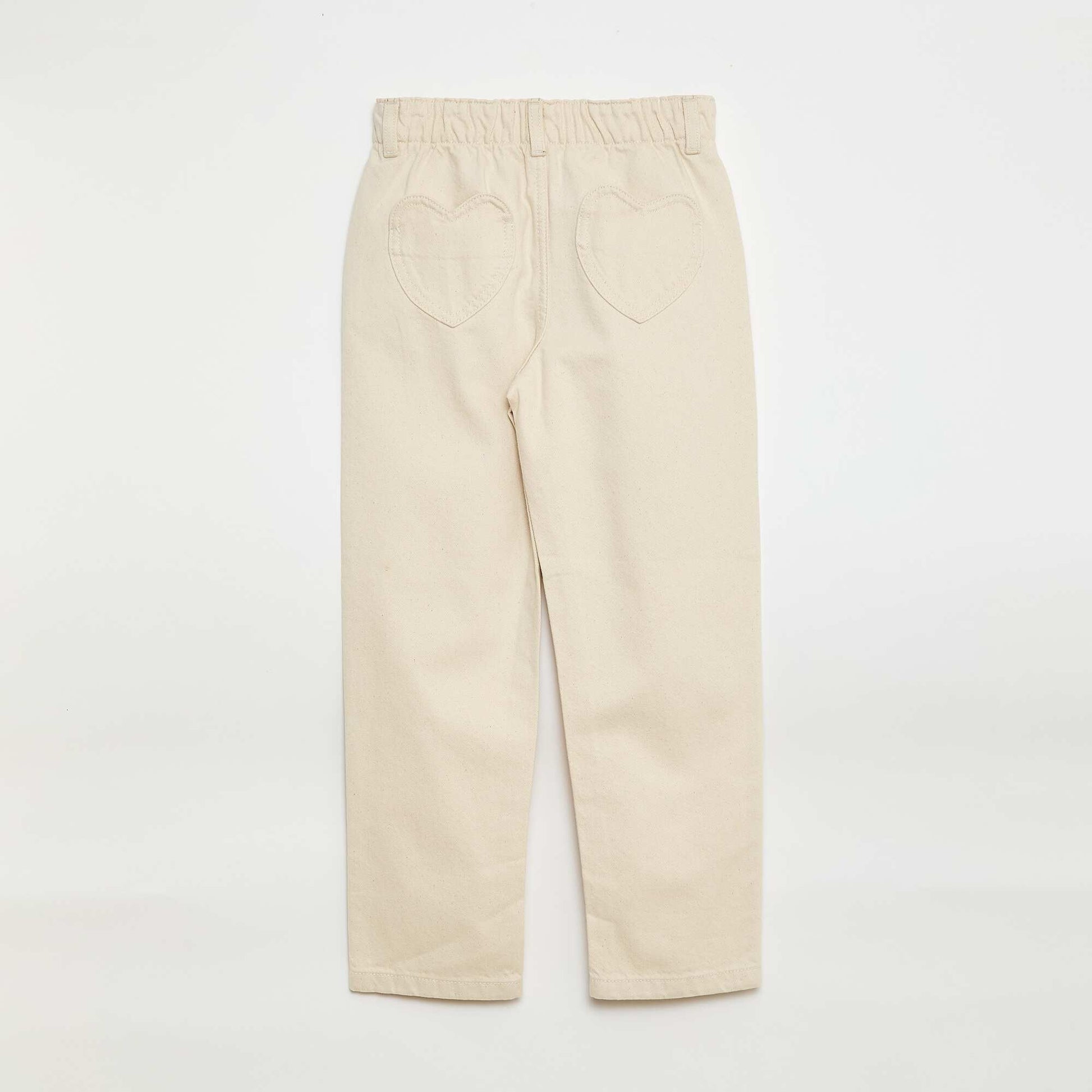 Jean mom avec poches en forme de cœur BLANC