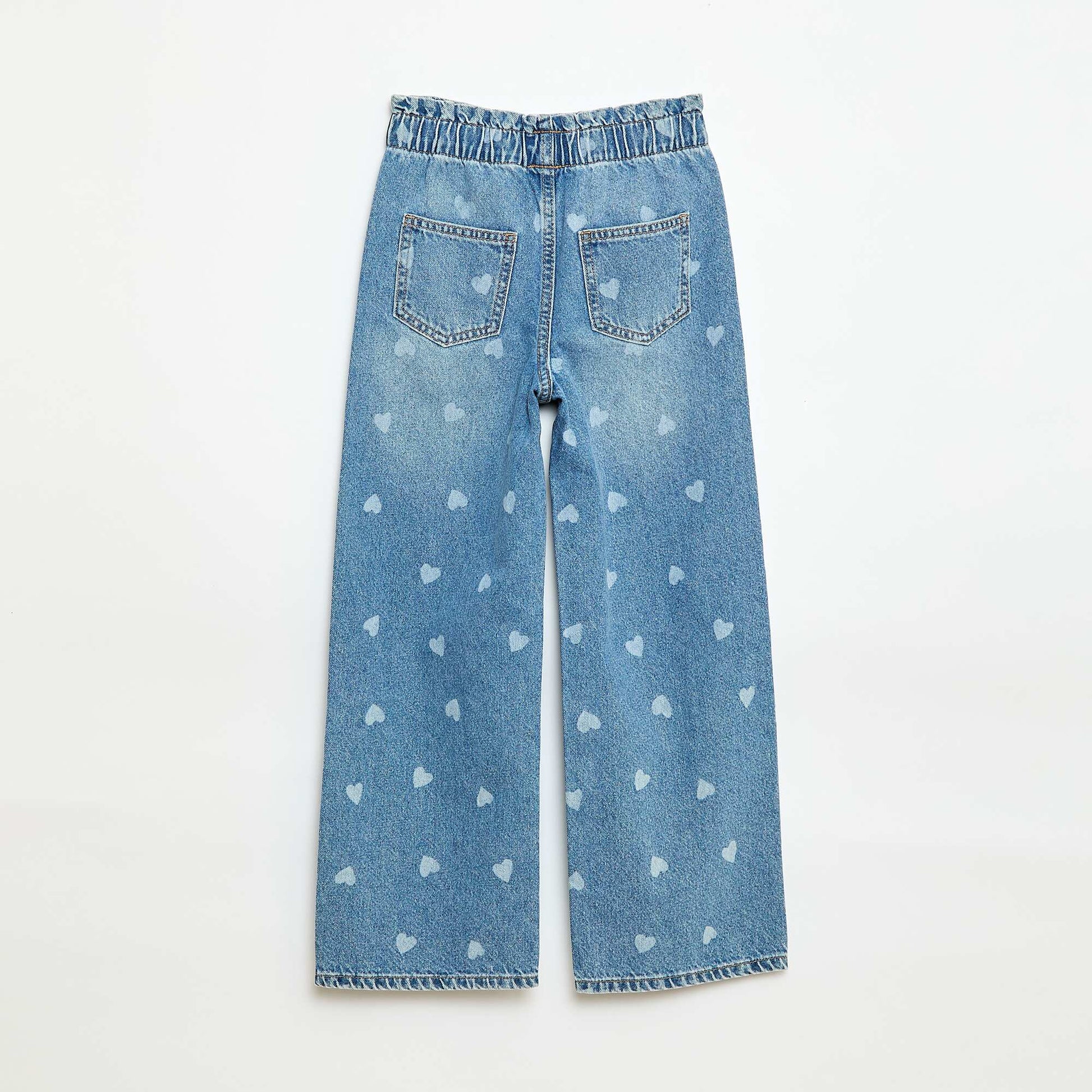Jean wide leg imprimé fantaisie BLEU