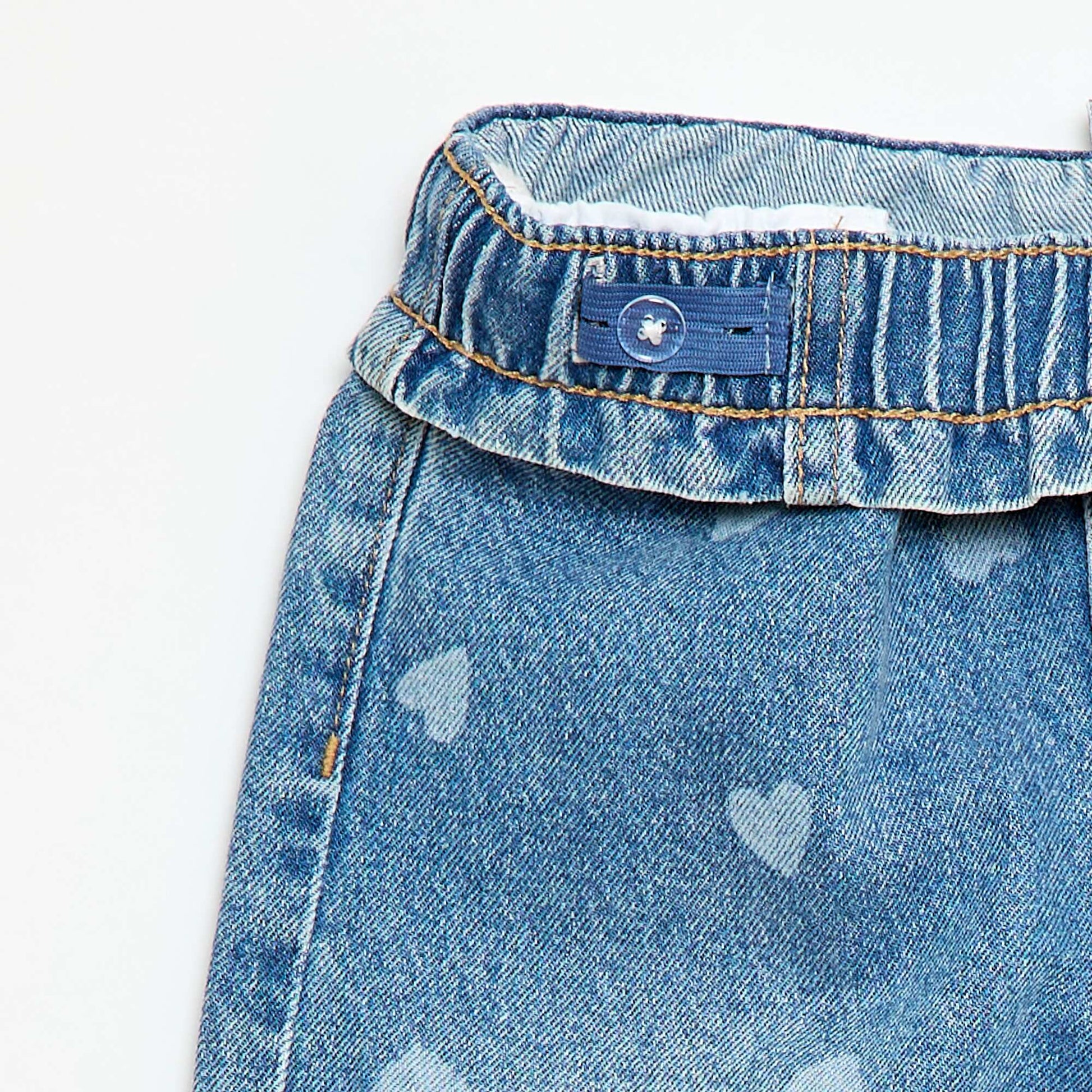 Jean wide leg imprimé fantaisie BLEU