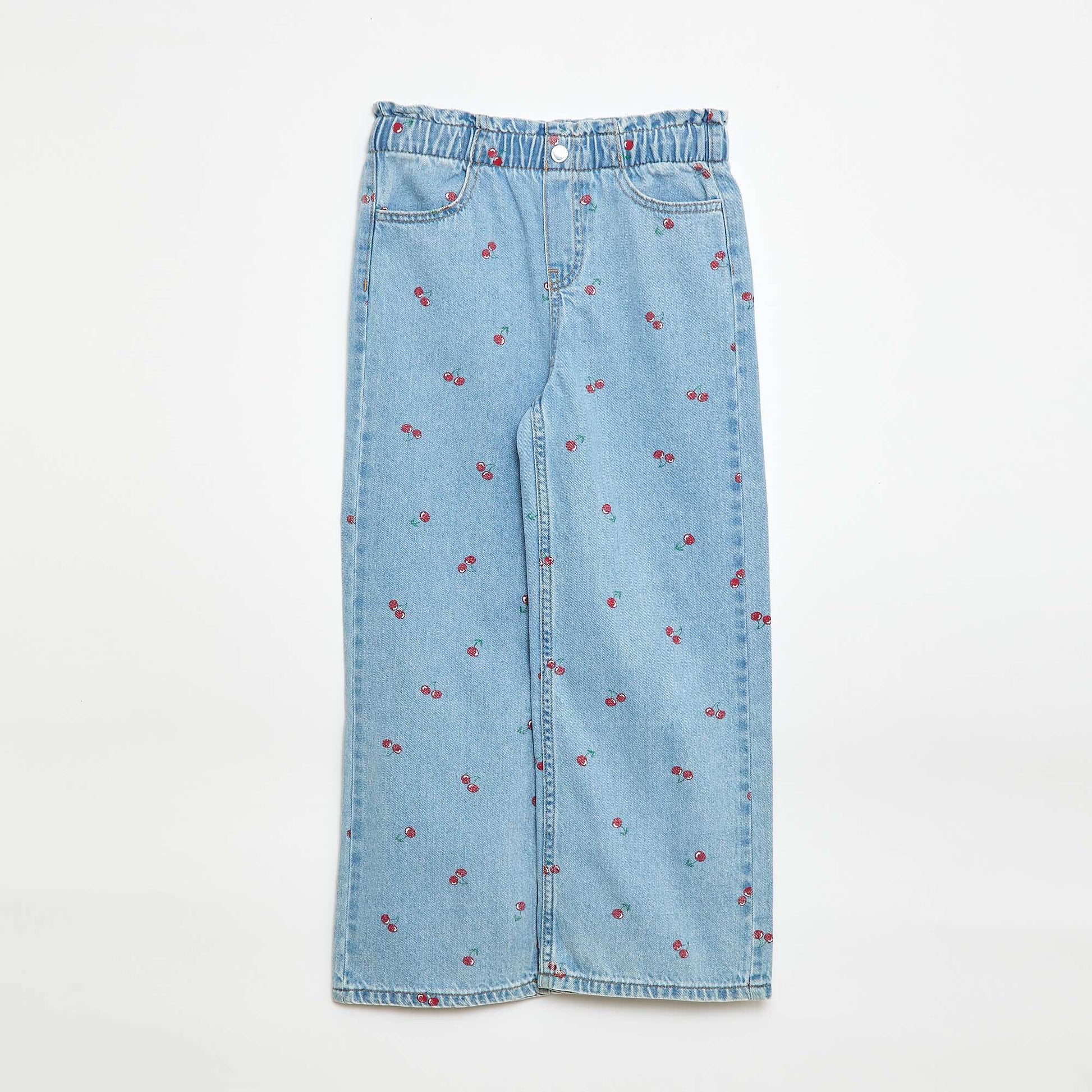 Jean wide leg imprimé fantaisie BLEU