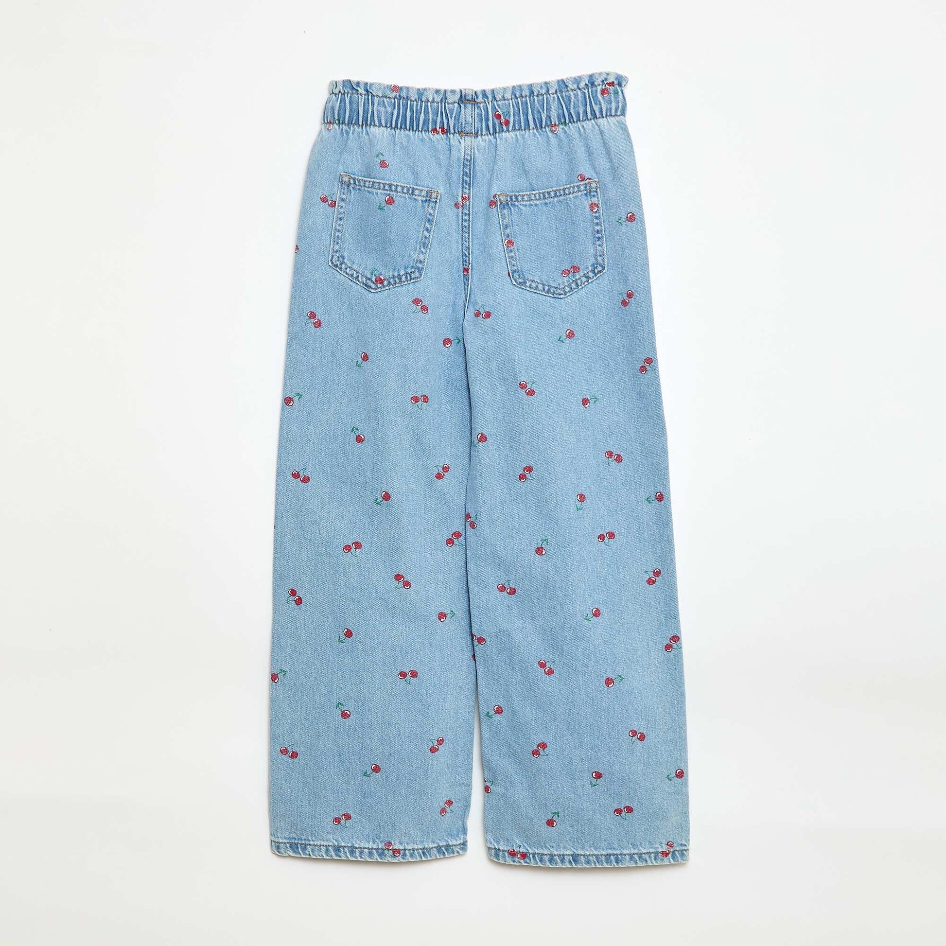 Jean wide leg imprimé fantaisie BLEU