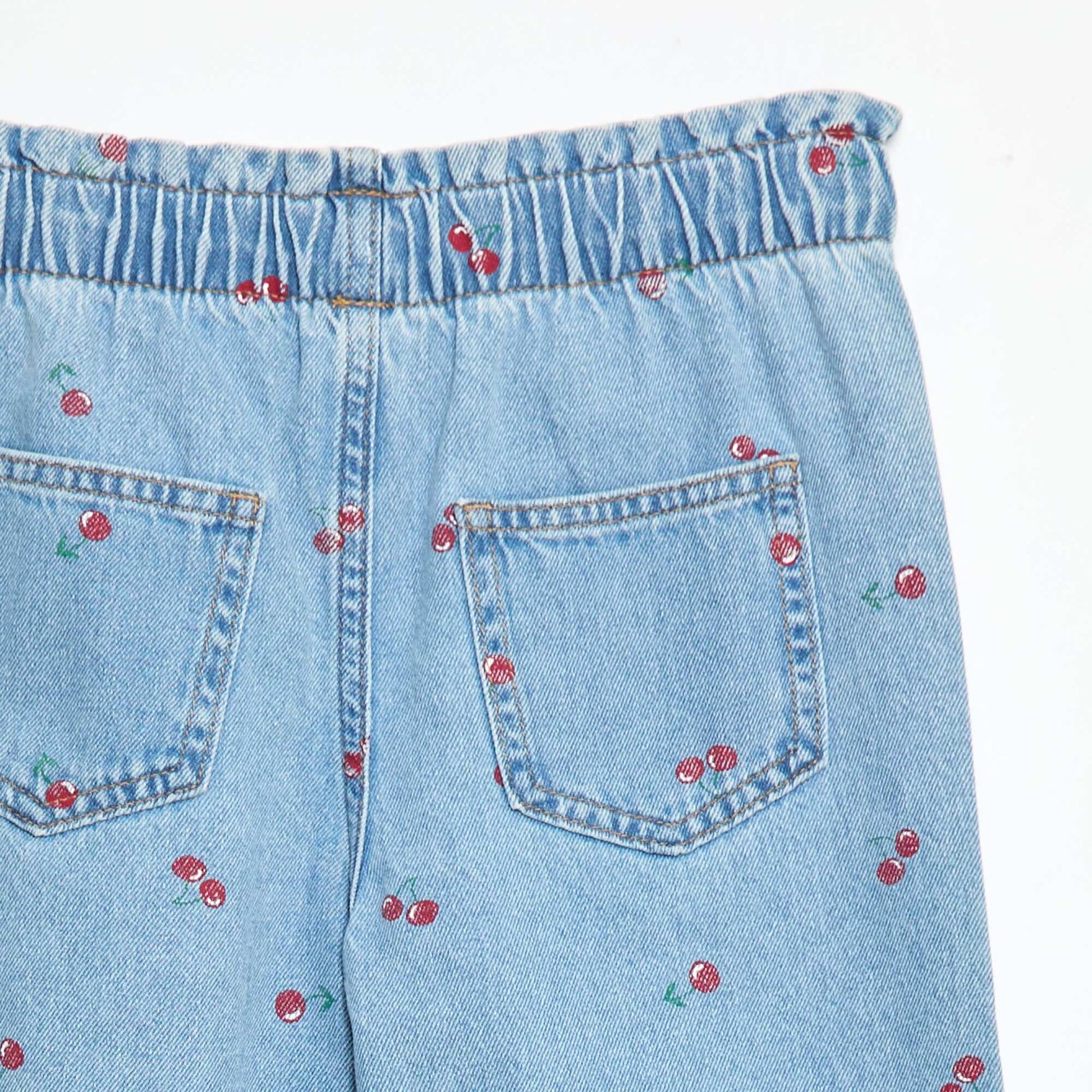 Jean wide leg imprimé fantaisie BLEU
