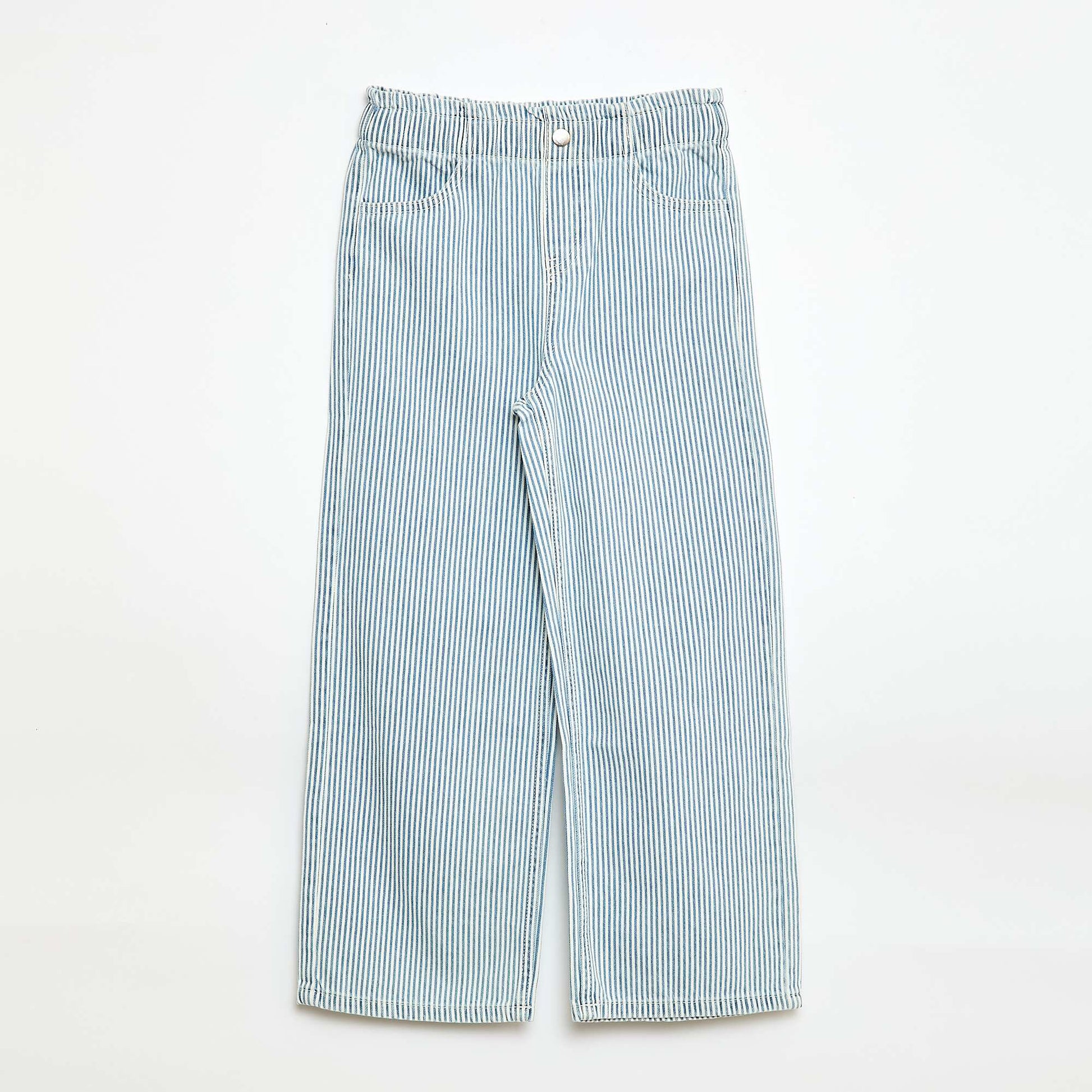 Jean wide leg imprimé fantaisie BLEU RAYé
