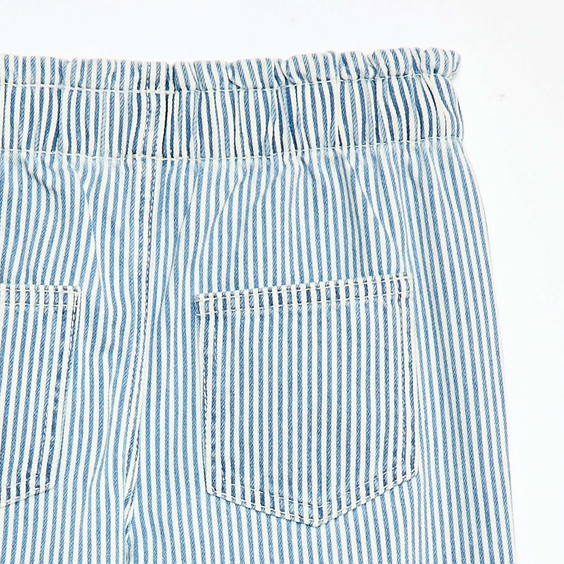 Jean wide leg imprimé fantaisie BLEU RAYé