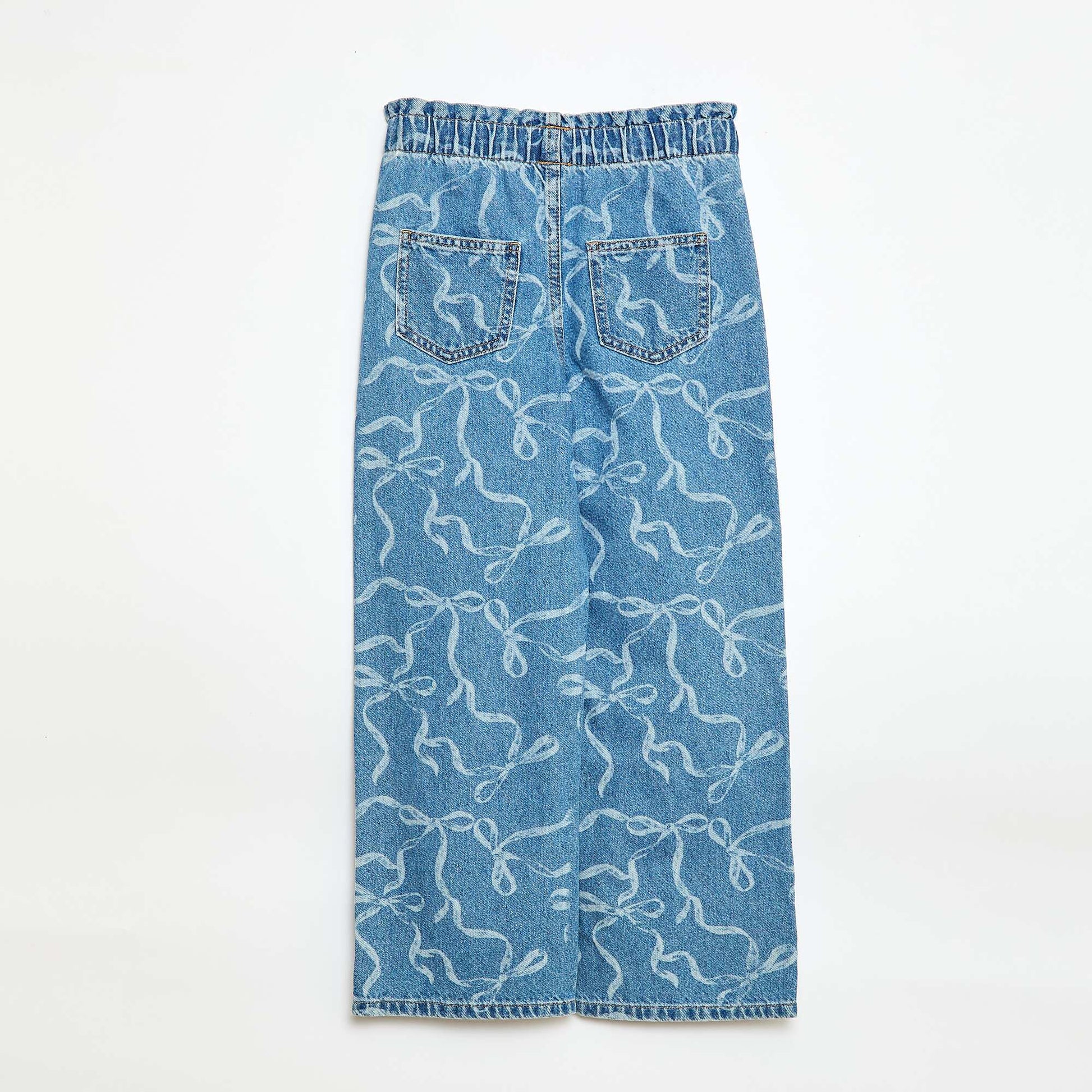 Jean wide leg imprimé fantaisie BLEU