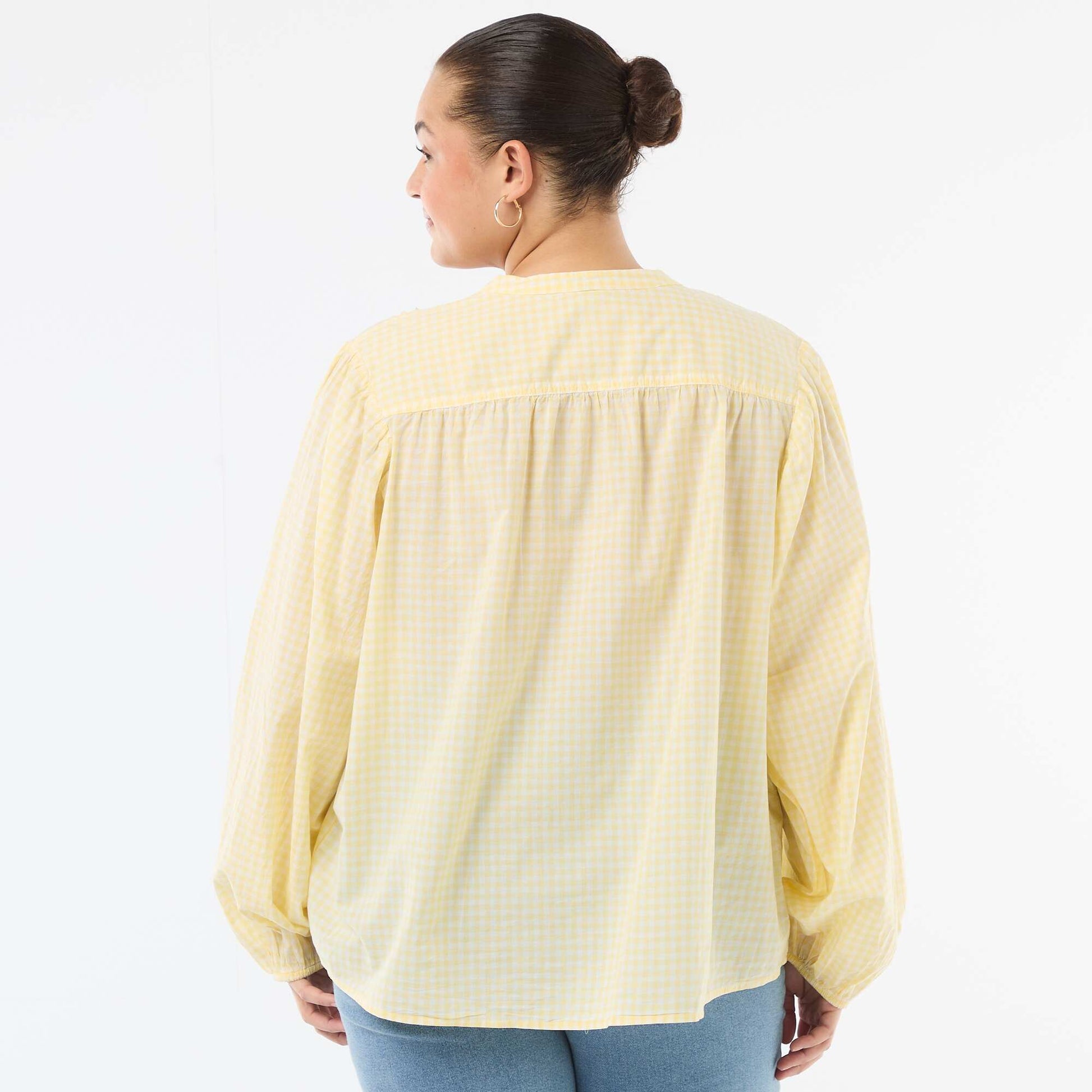 Blouse à col rond et manches longues JAUNE