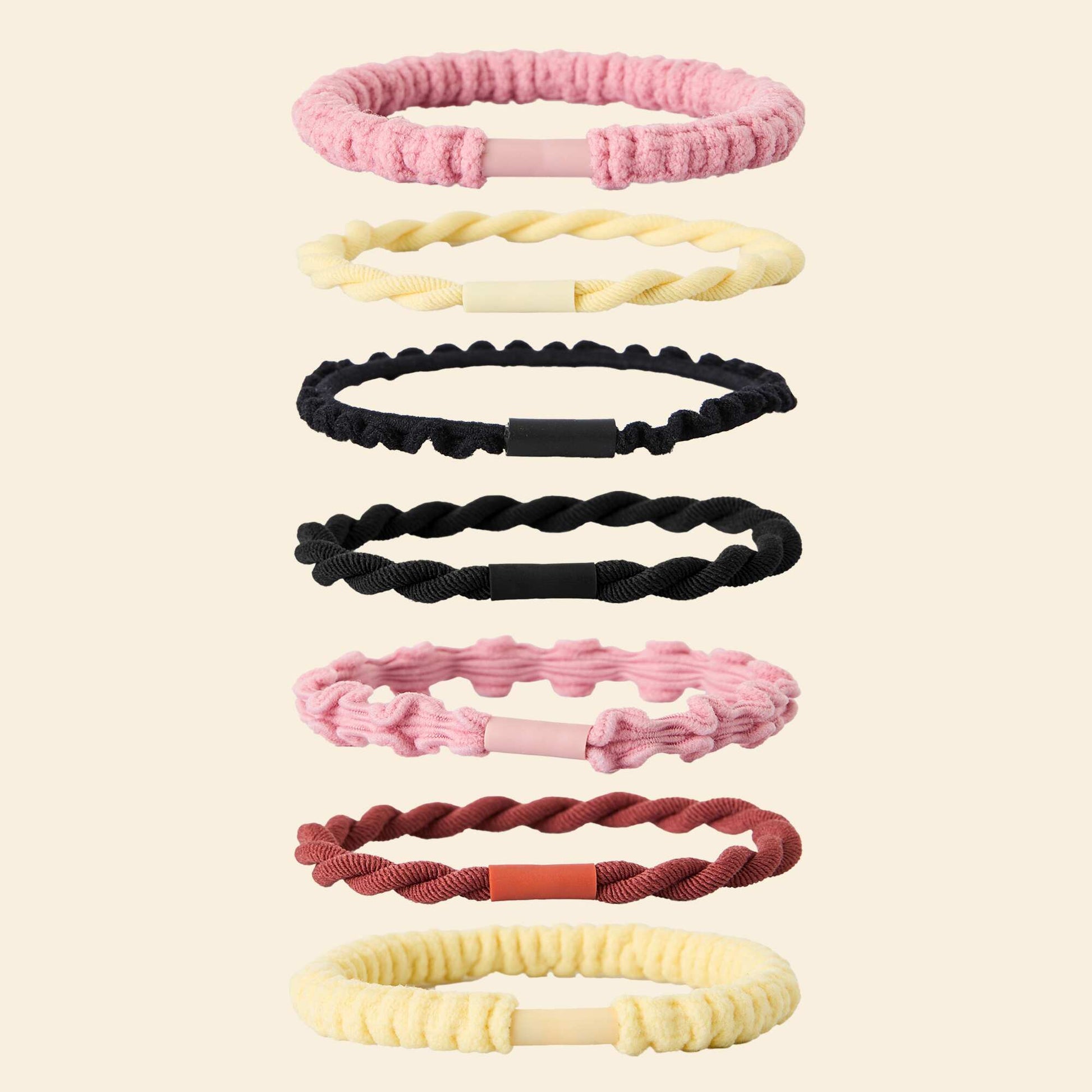 Lot de 7 élastiques ROSE
