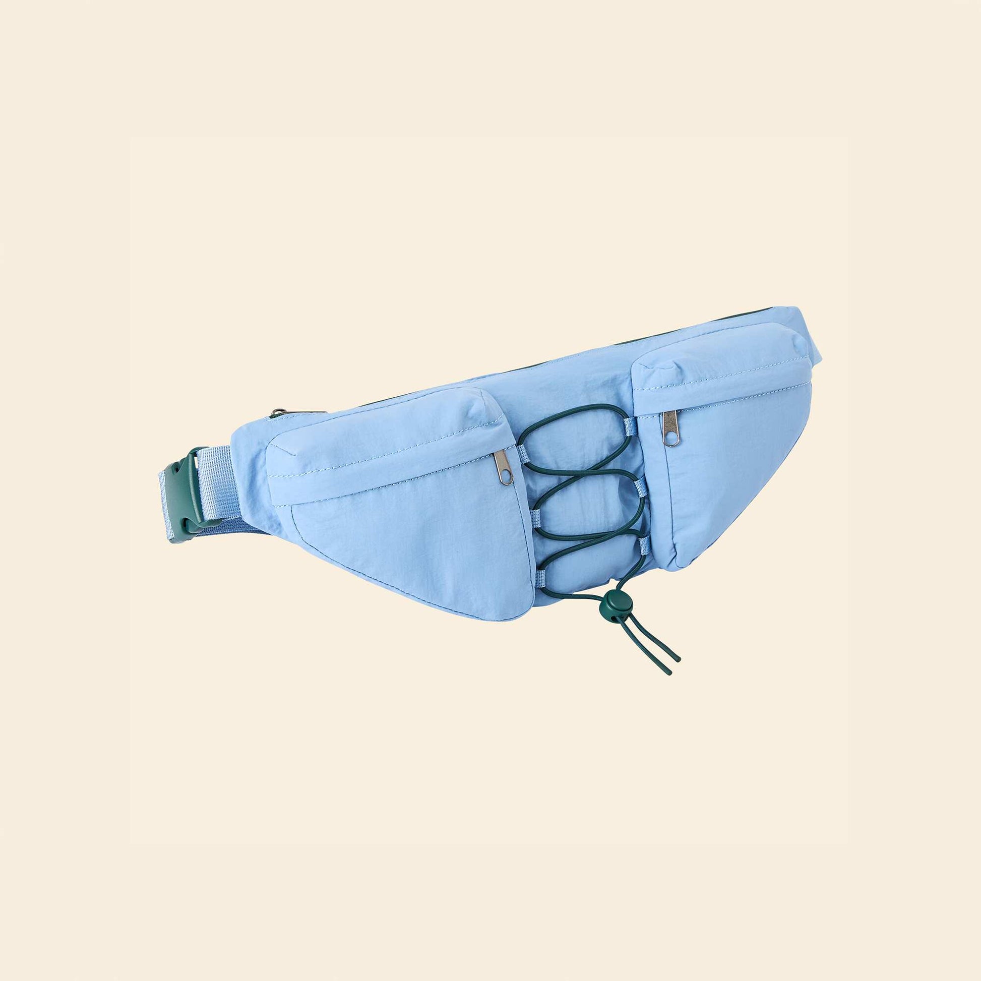Banane de sport avec poches extérieures et intérieures 15x40 cm BLEU