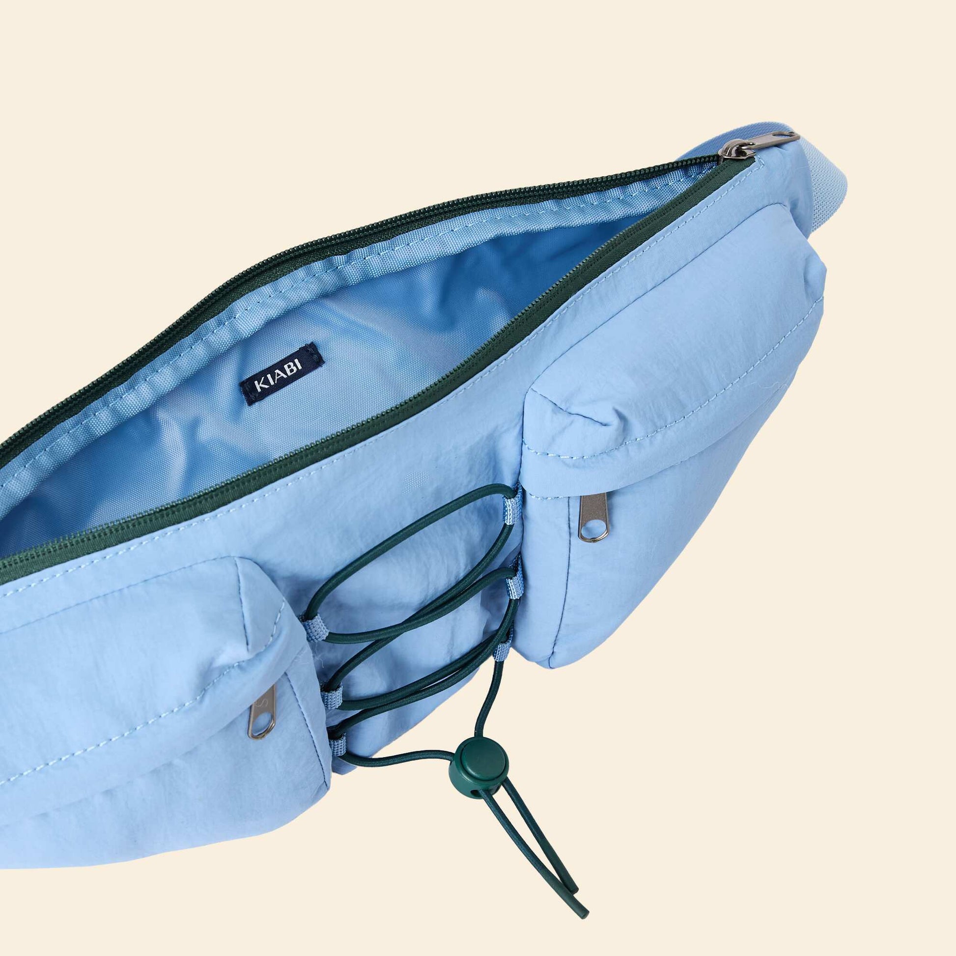 Banane de sport avec poches extérieures et intérieures 15x40 cm BLEU