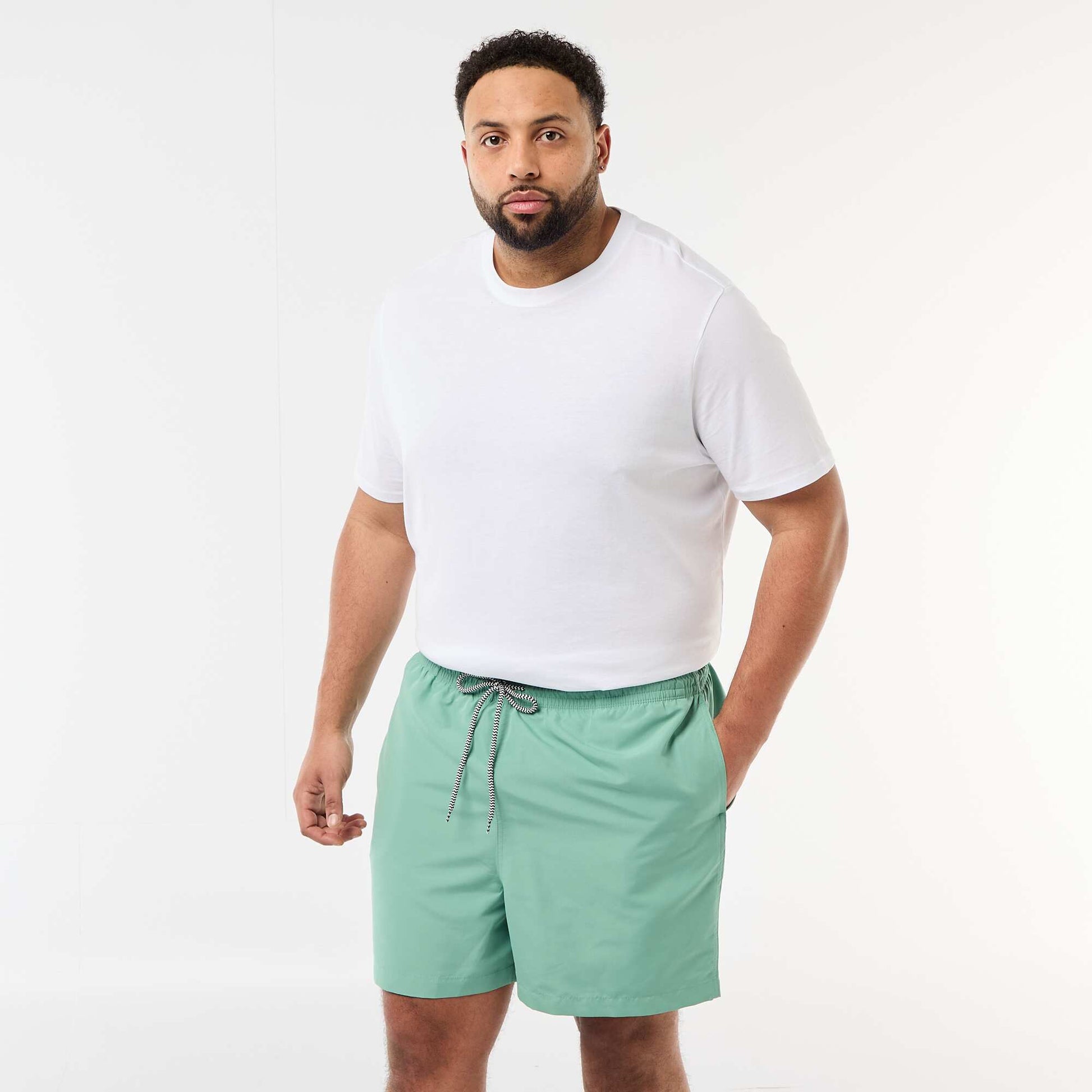 Short de bain uni VERT