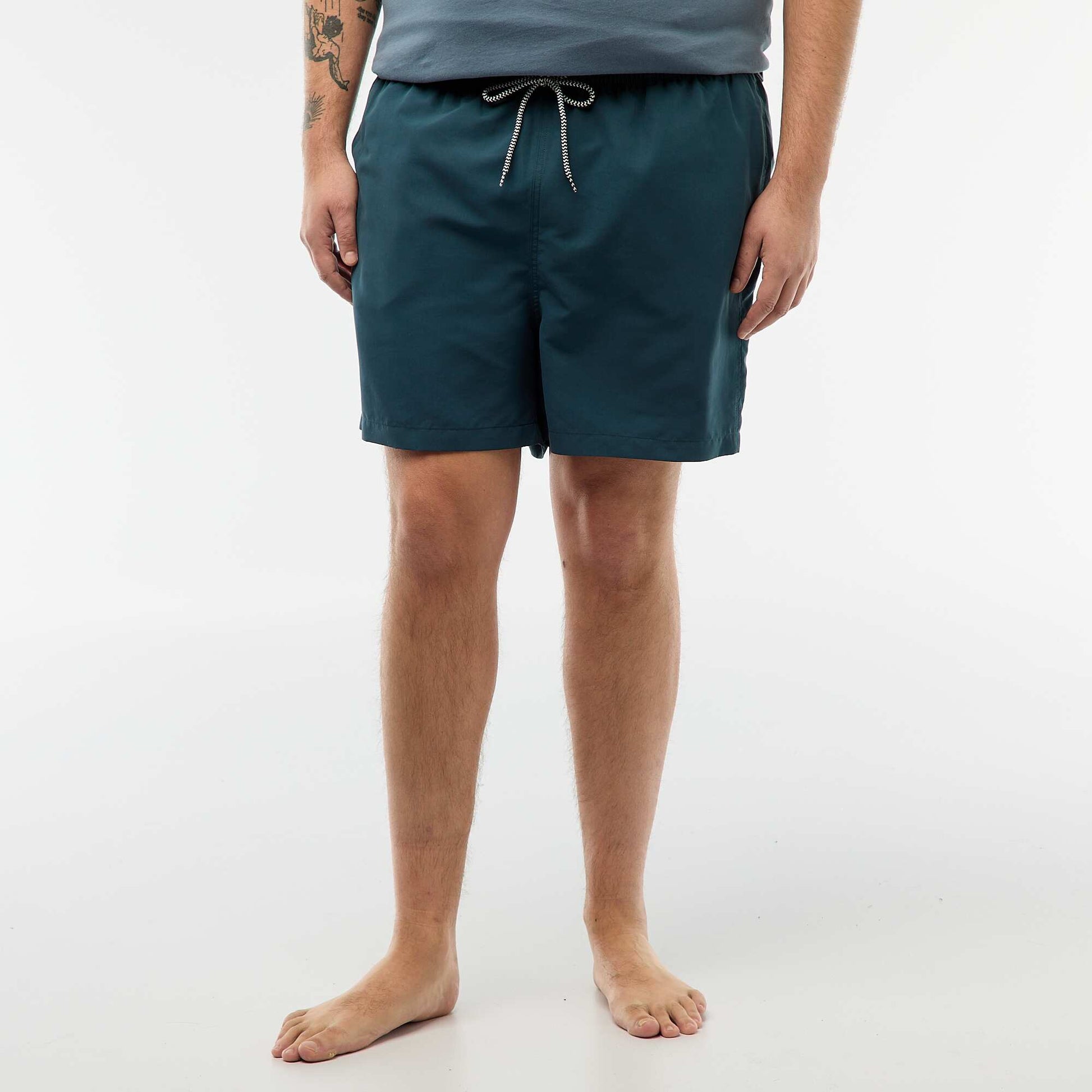 Short de bain uni BLEU