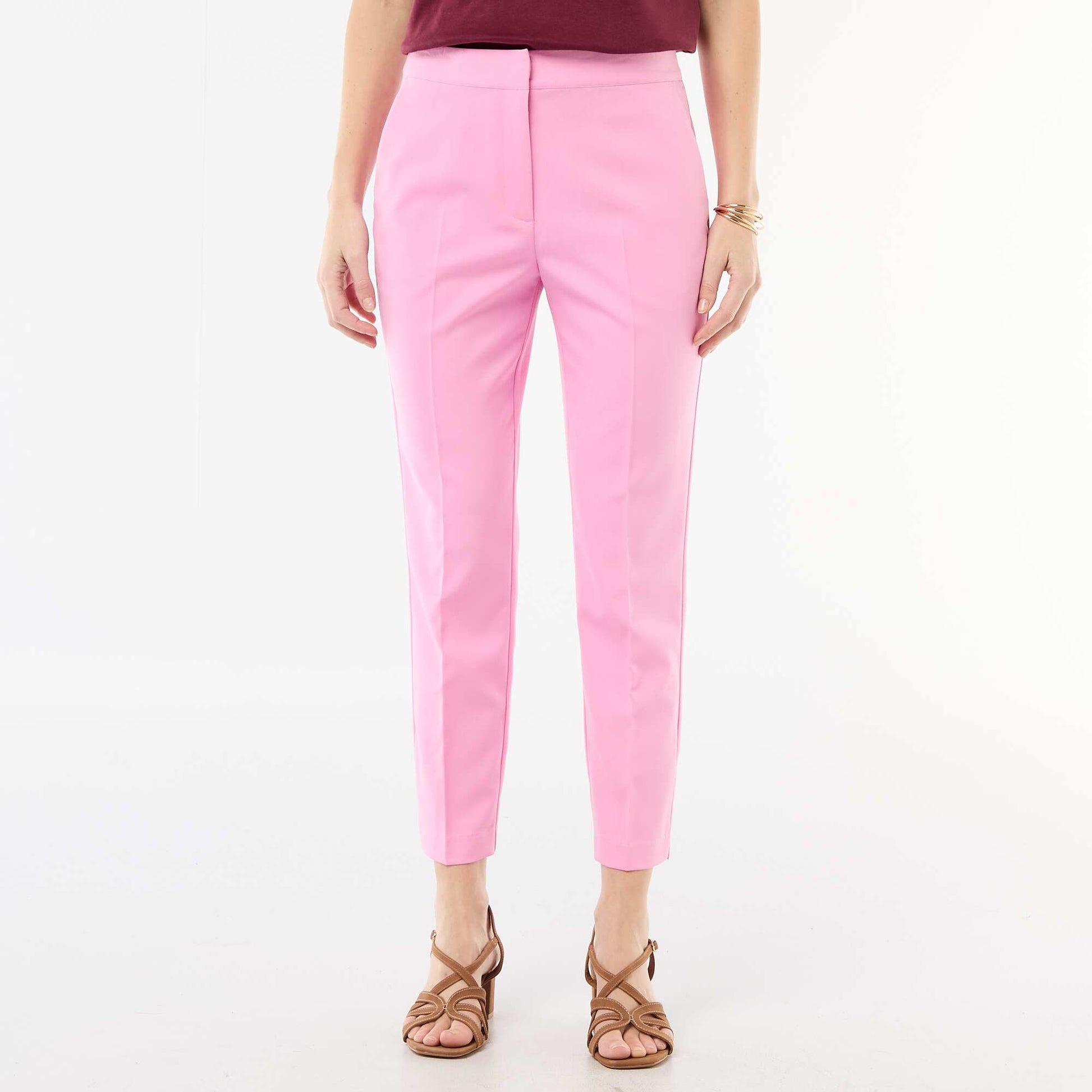 Pantalon de costume droit uni ROSE