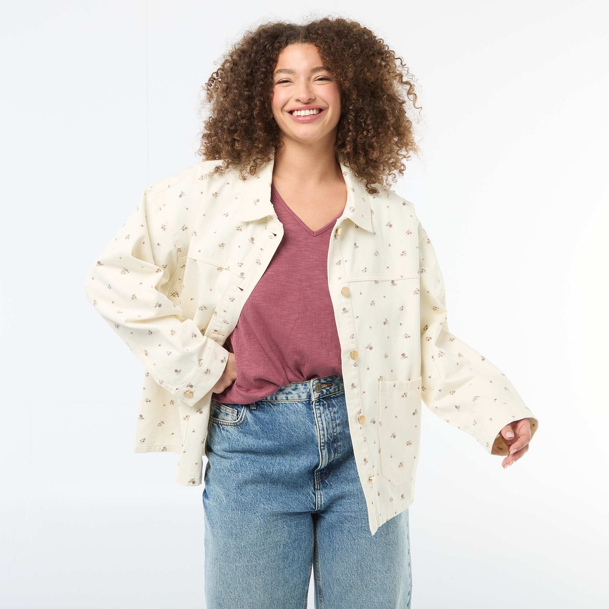Surchemise en twill avec 2 poches plaquées BLANC