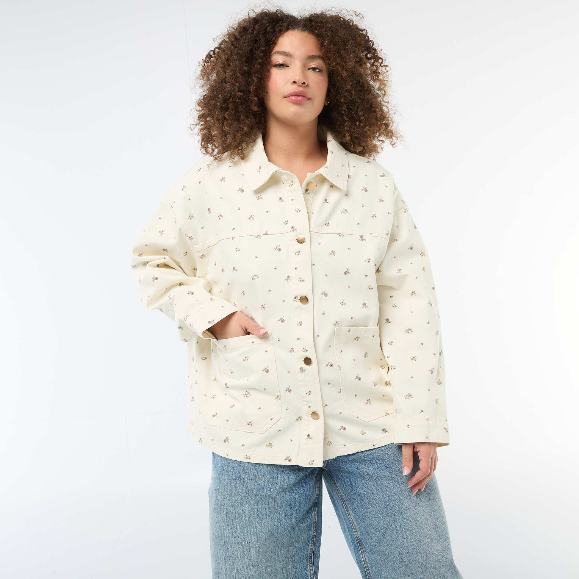 Surchemise en twill avec 2 poches plaquées BLANC
