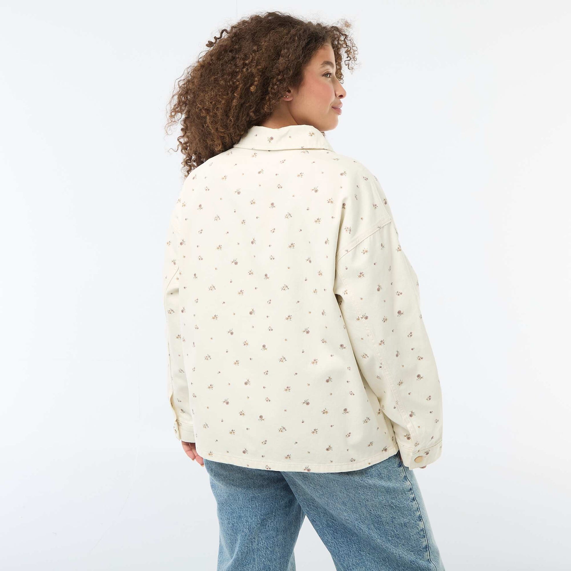 Surchemise en twill avec 2 poches plaquées BLANC