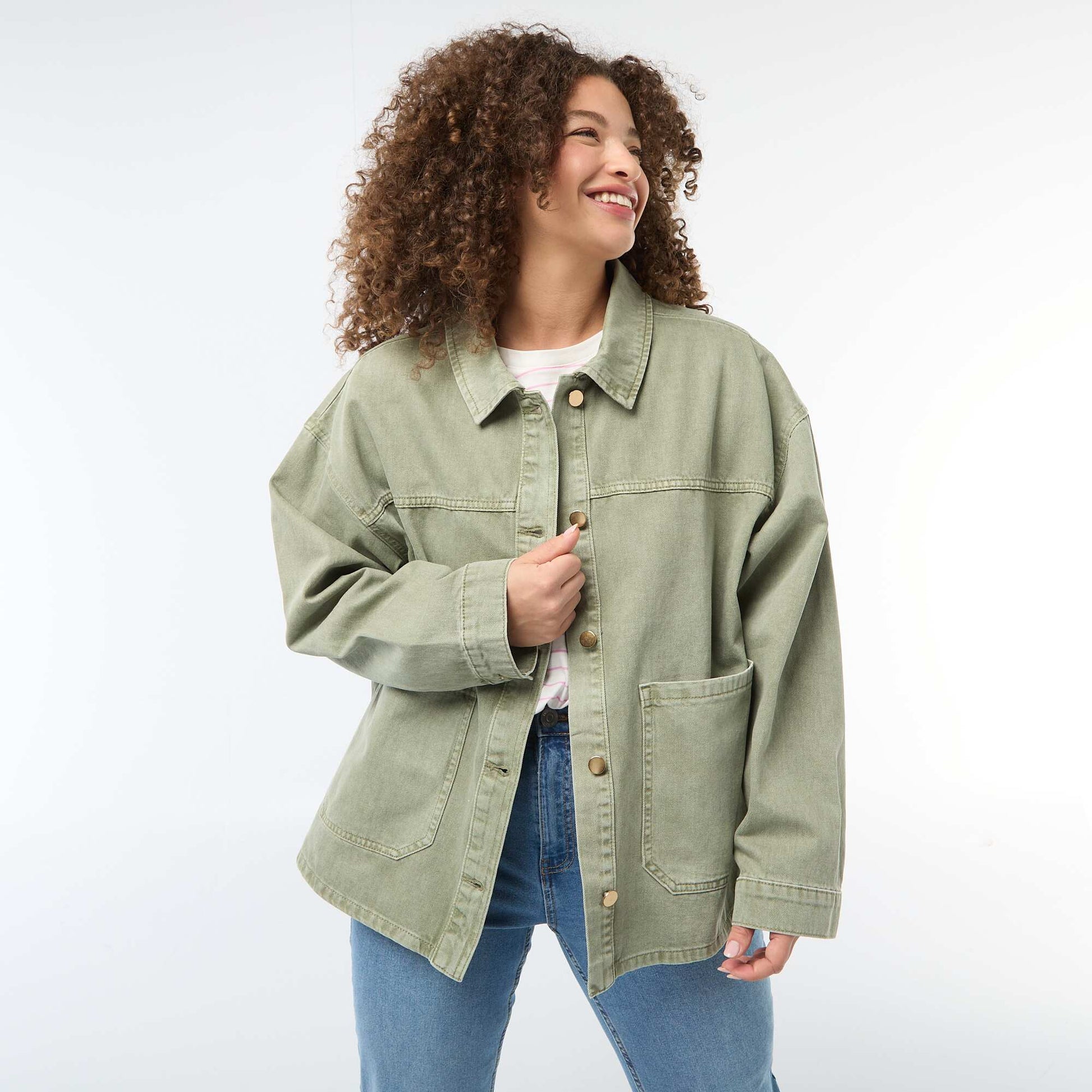 Surchemise en twill avec 2 poches plaquées KAKI
