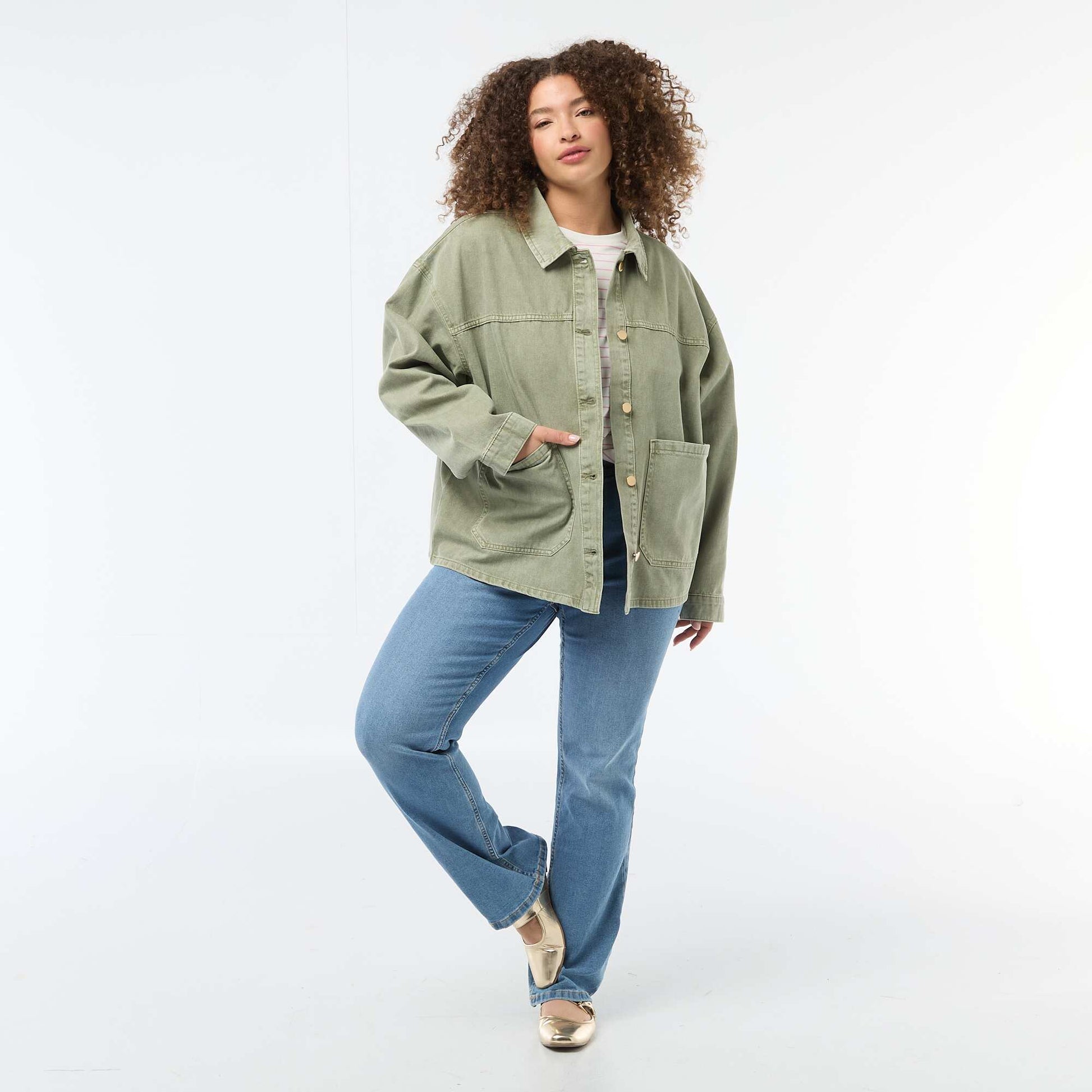Surchemise en twill avec 2 poches plaquées KAKI