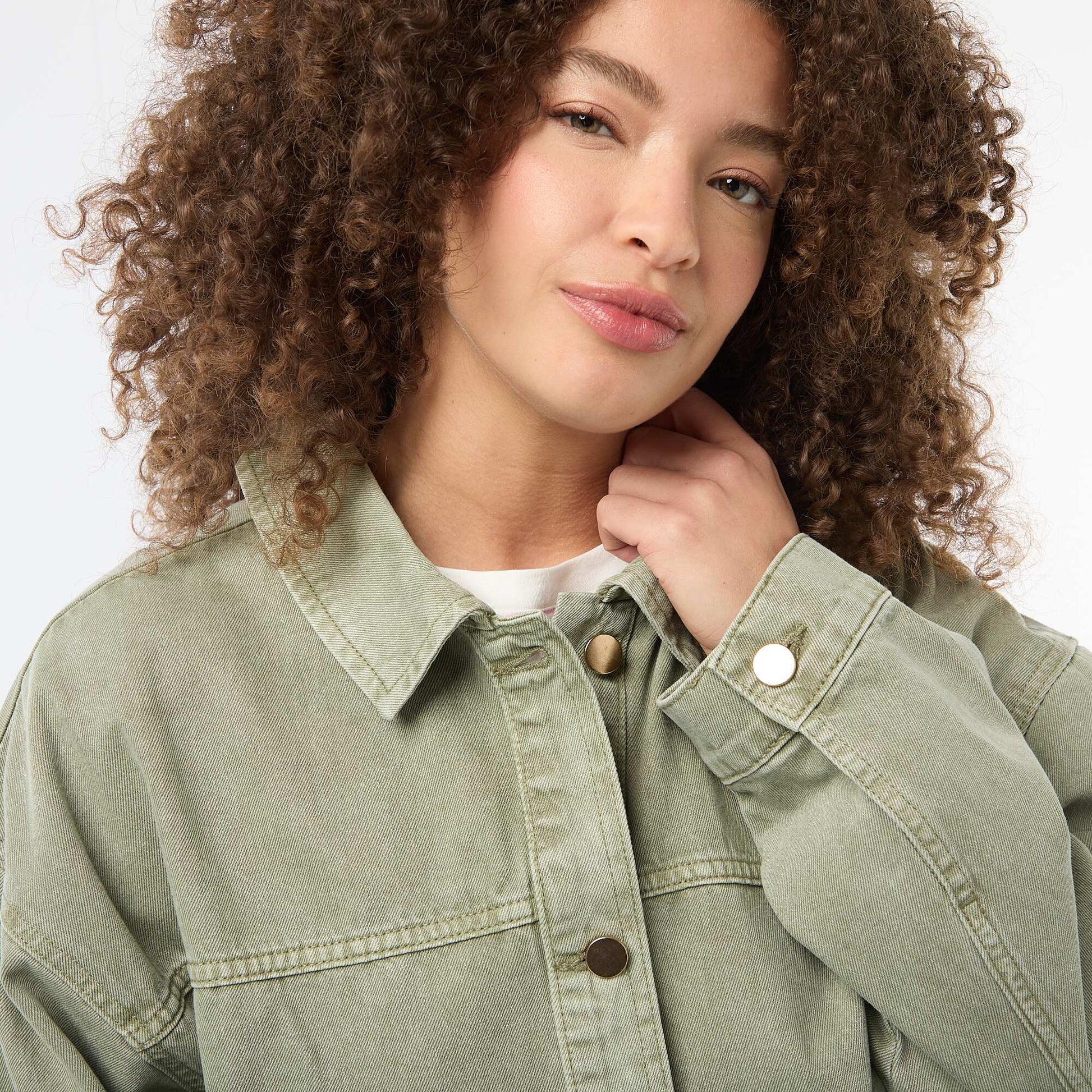 Surchemise en twill avec 2 poches plaquées KAKI