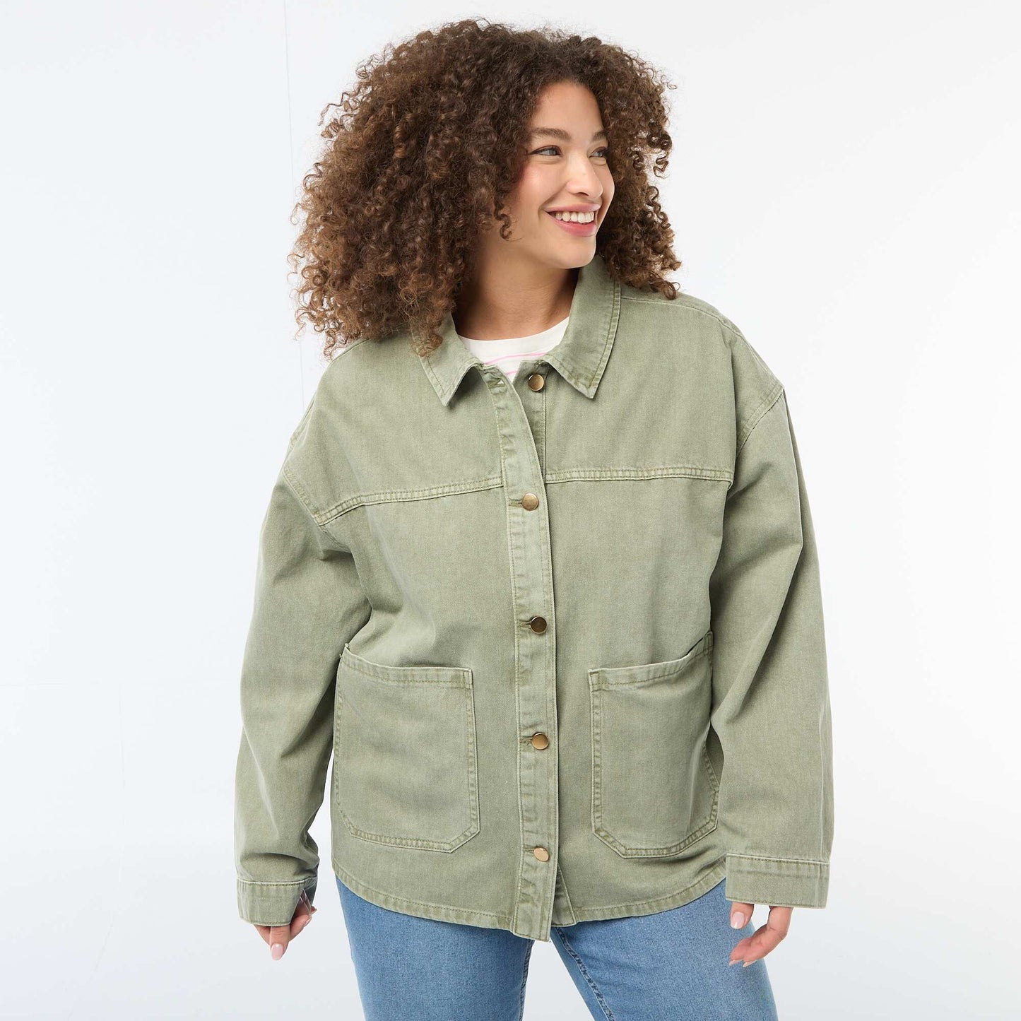 Surchemise en twill avec 2 poches plaquées KAKI