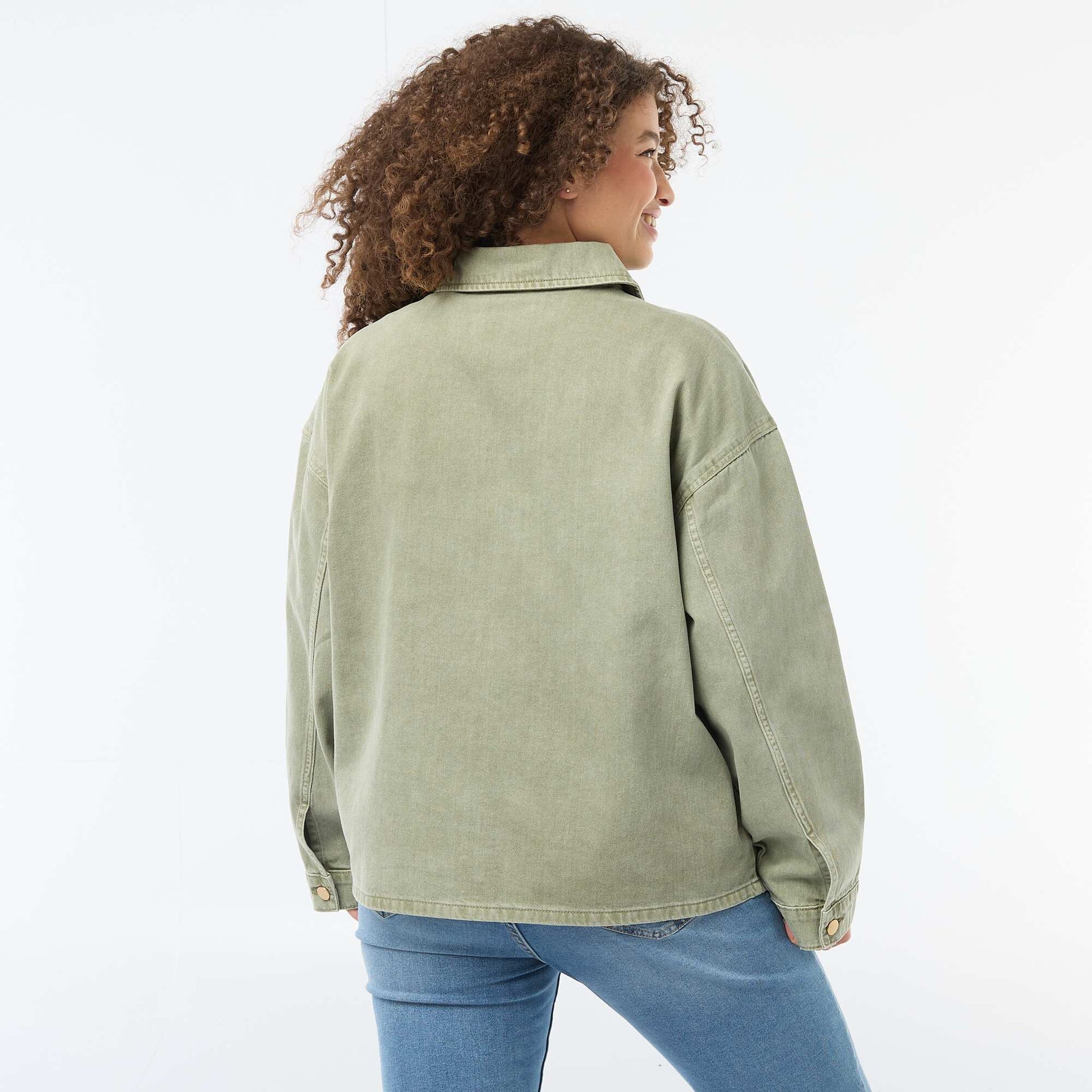 Surchemise en twill avec 2 poches plaquées KAKI