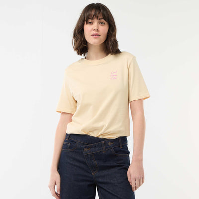 T-shirt 'fête des mères' manches courtes JAUNE