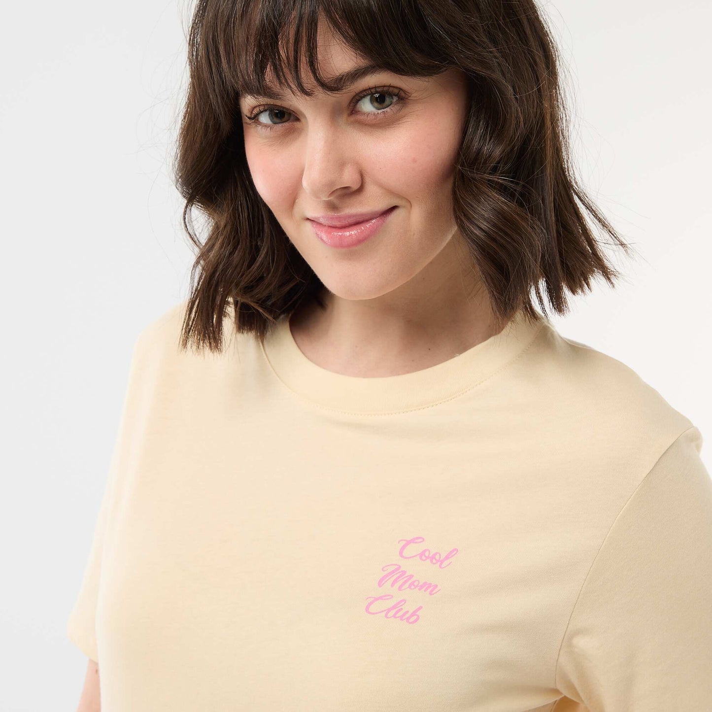 T-shirt 'fête des mères' manches courtes JAUNE