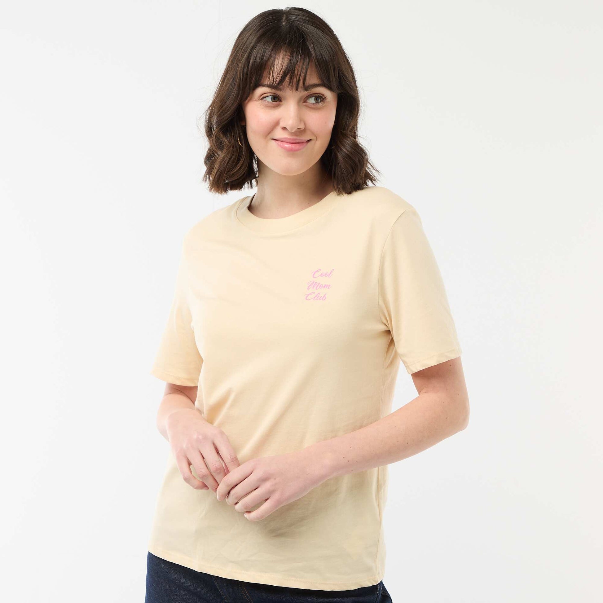 T-shirt 'fête des mères' manches courtes JAUNE