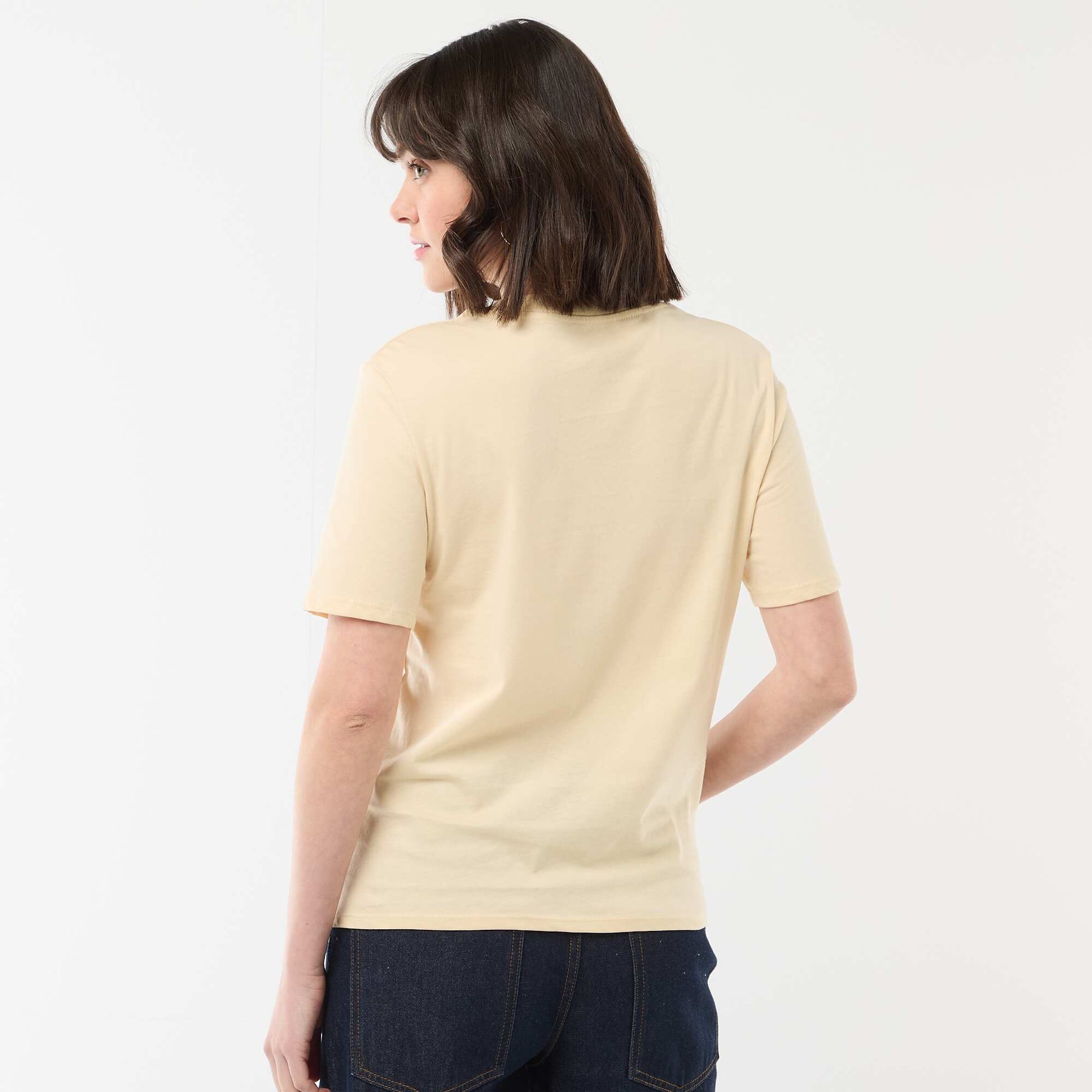T-shirt 'fête des mères' manches courtes JAUNE