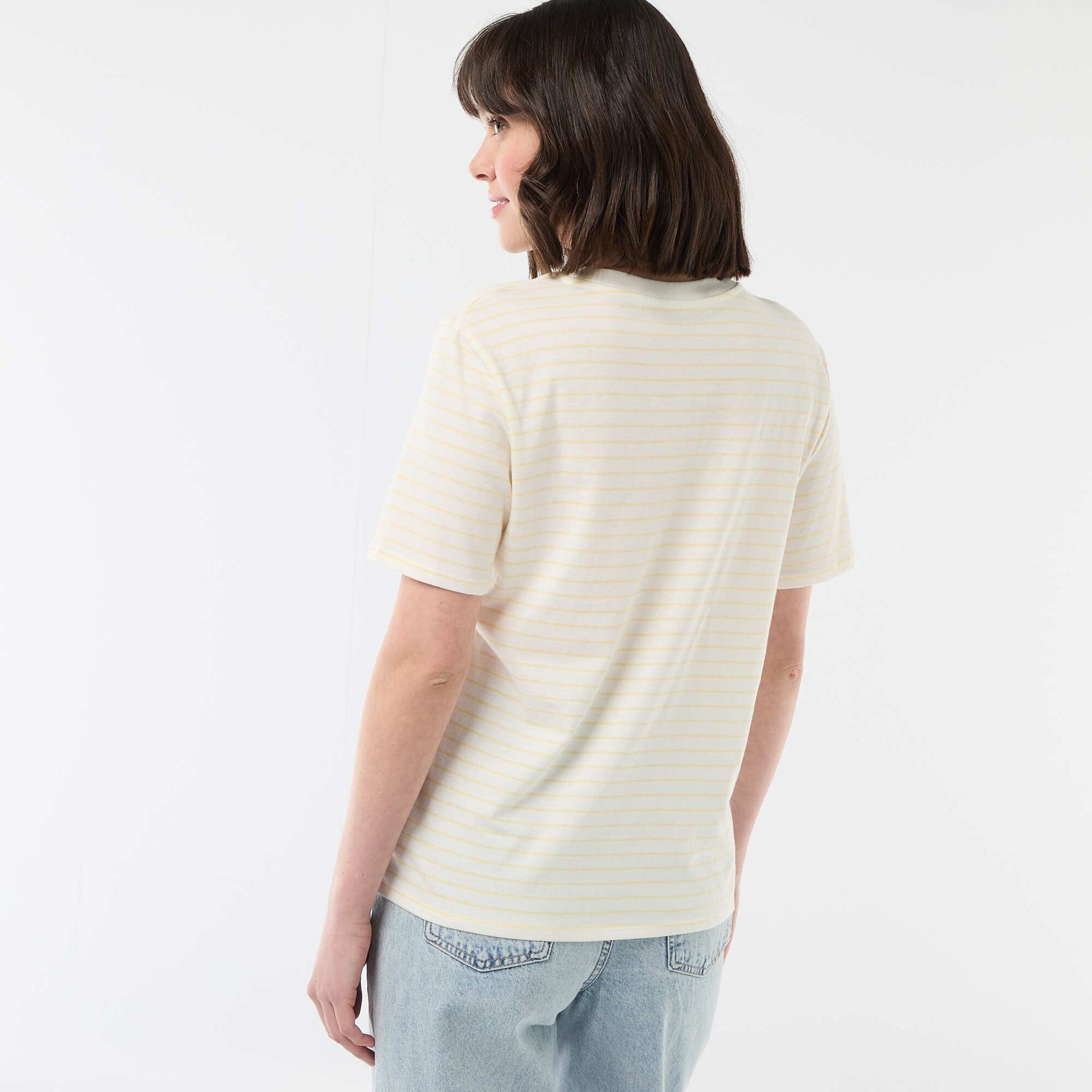 T-shirt 'fête des mères' manches courtes JAUNE