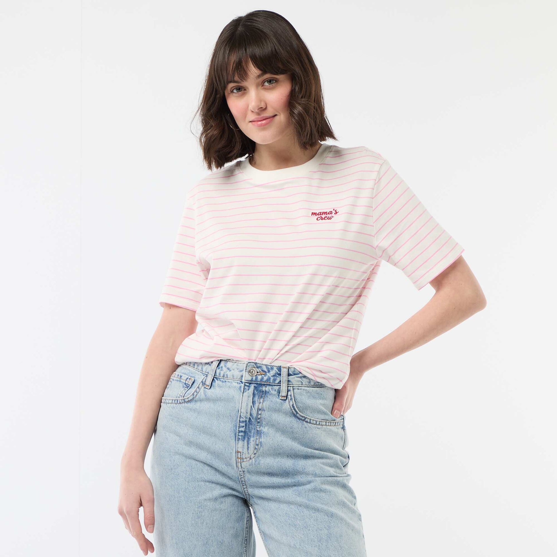 T-shirt 'fête des mères' manches courtes ROSE