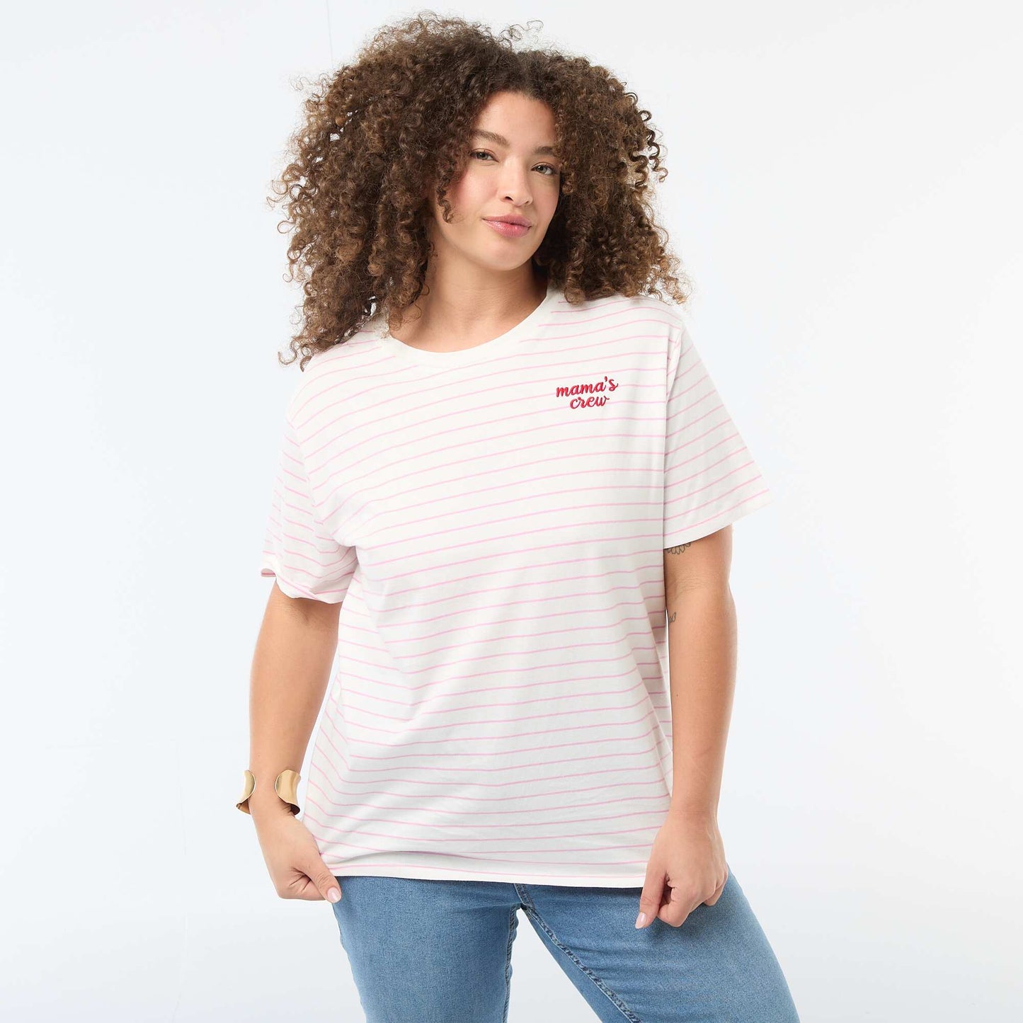 T-shirt 'fête des mères' imprimé manches courtes ROSE