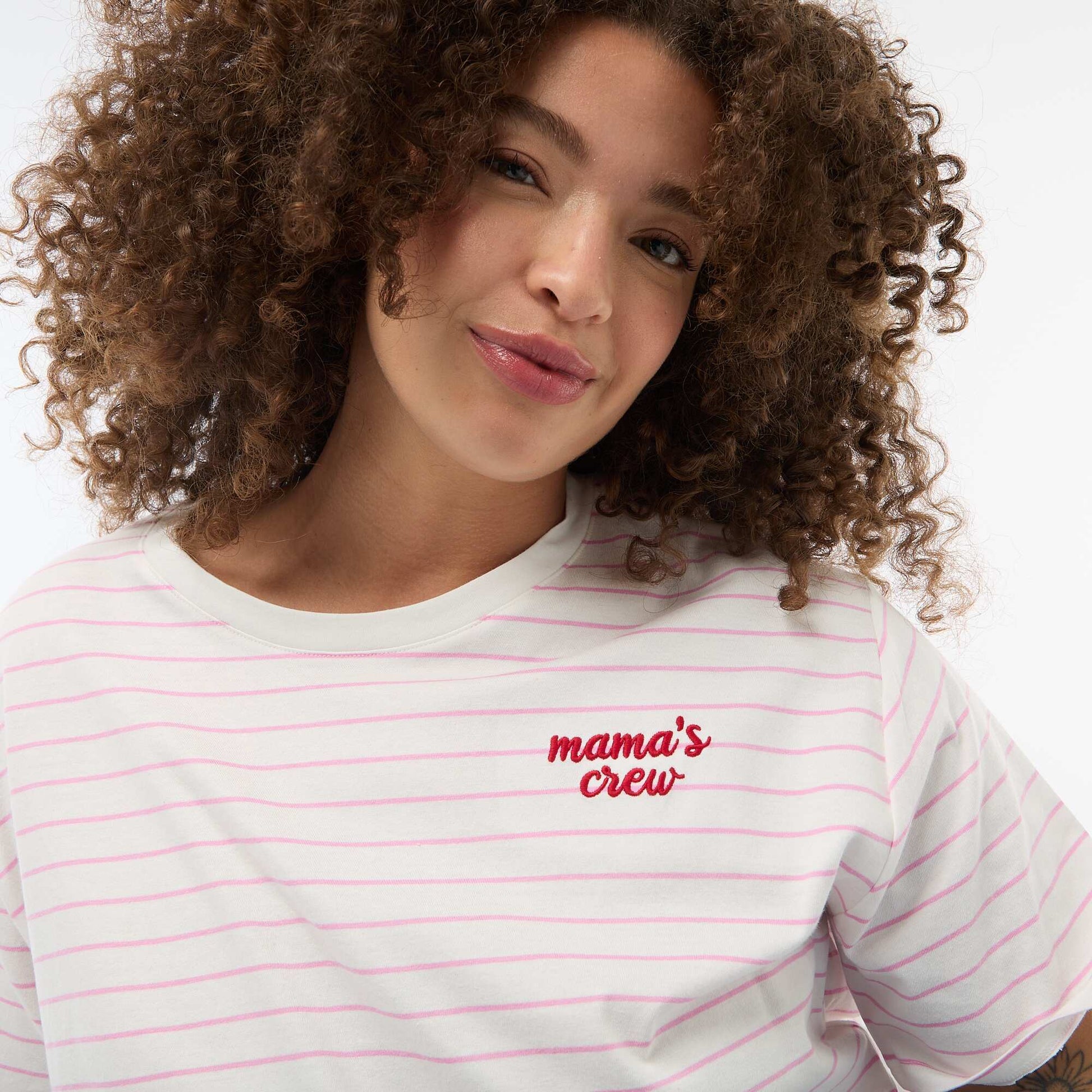 T-shirt 'fête des mères' imprimé manches courtes ROSE