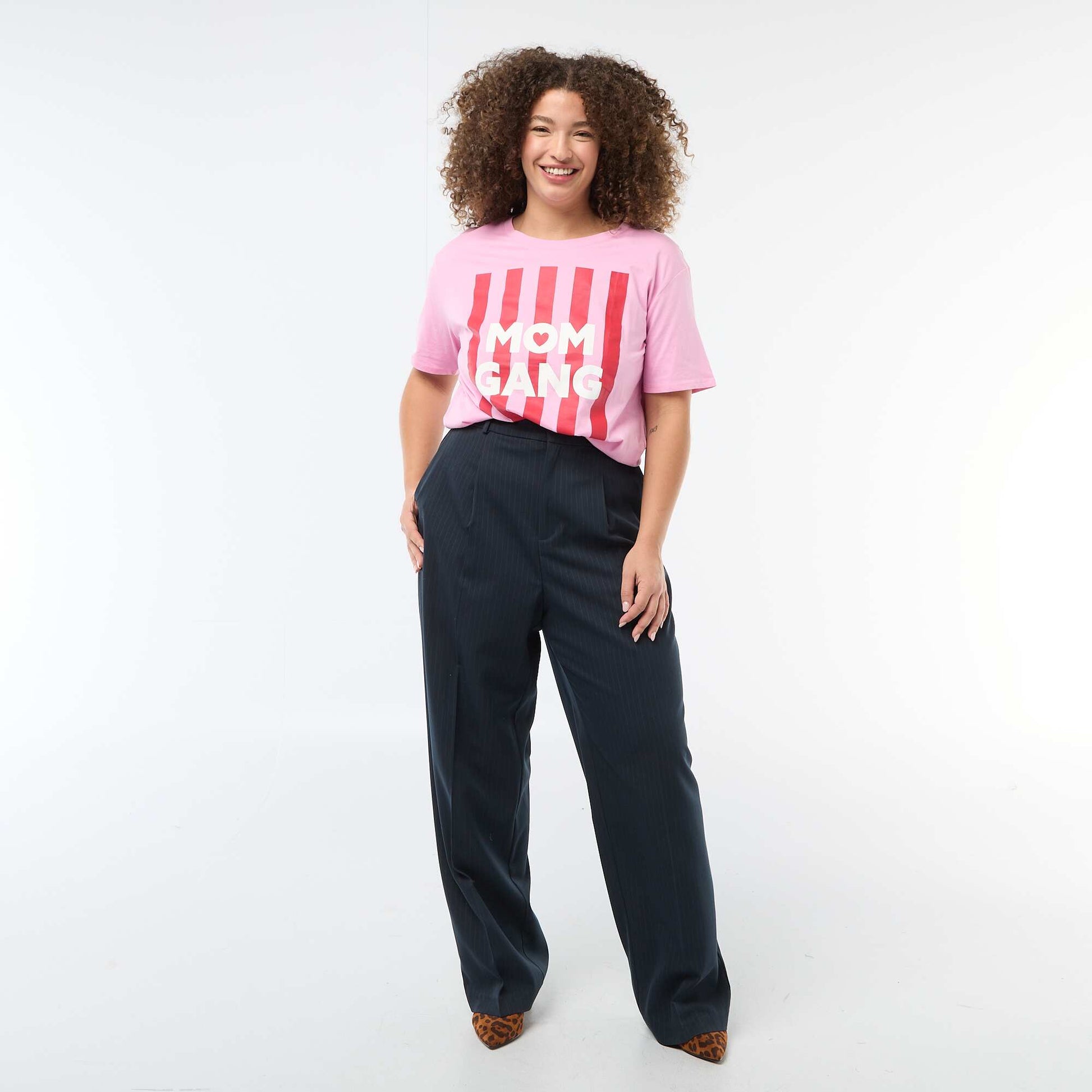 T-shirt 'fête des mères' imprimé manches courtes ROSE