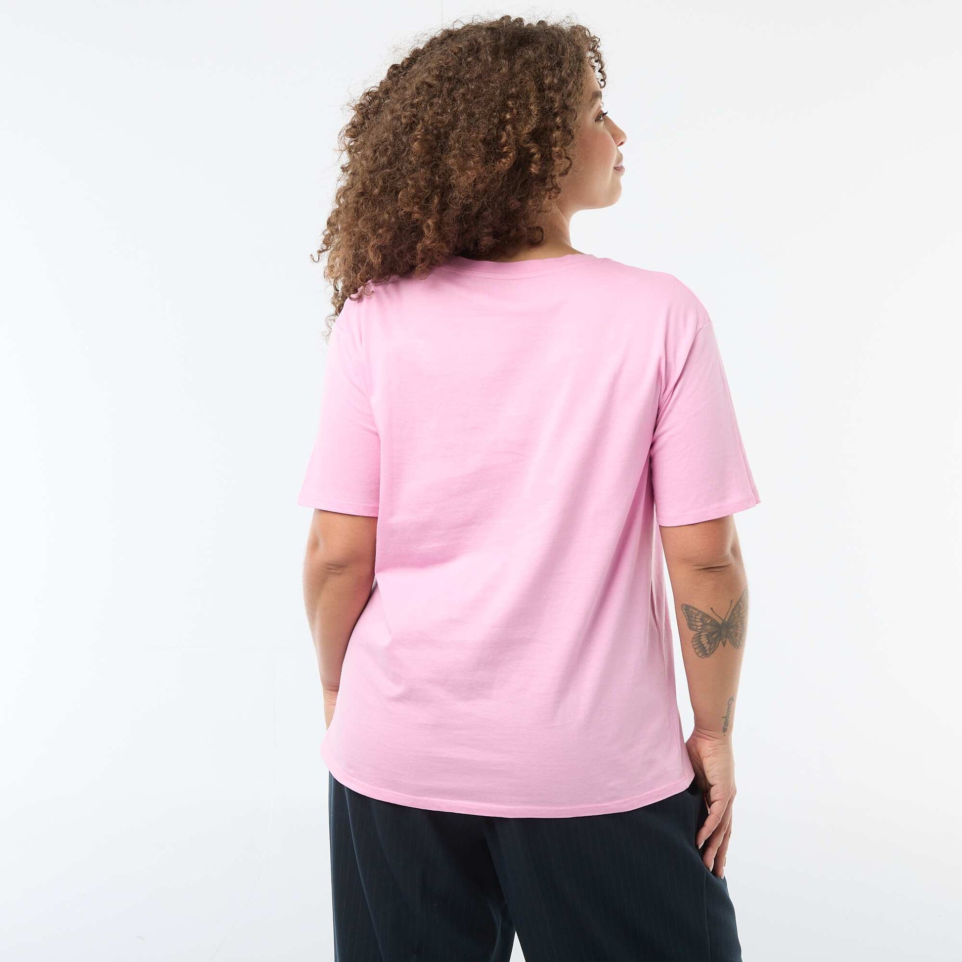 T-shirt 'fête des mères' imprimé manches courtes ROSE