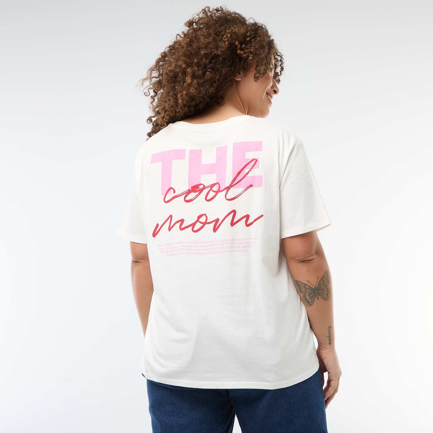 T-shirt 'fête des mères' imprimé manches courtes BLANC