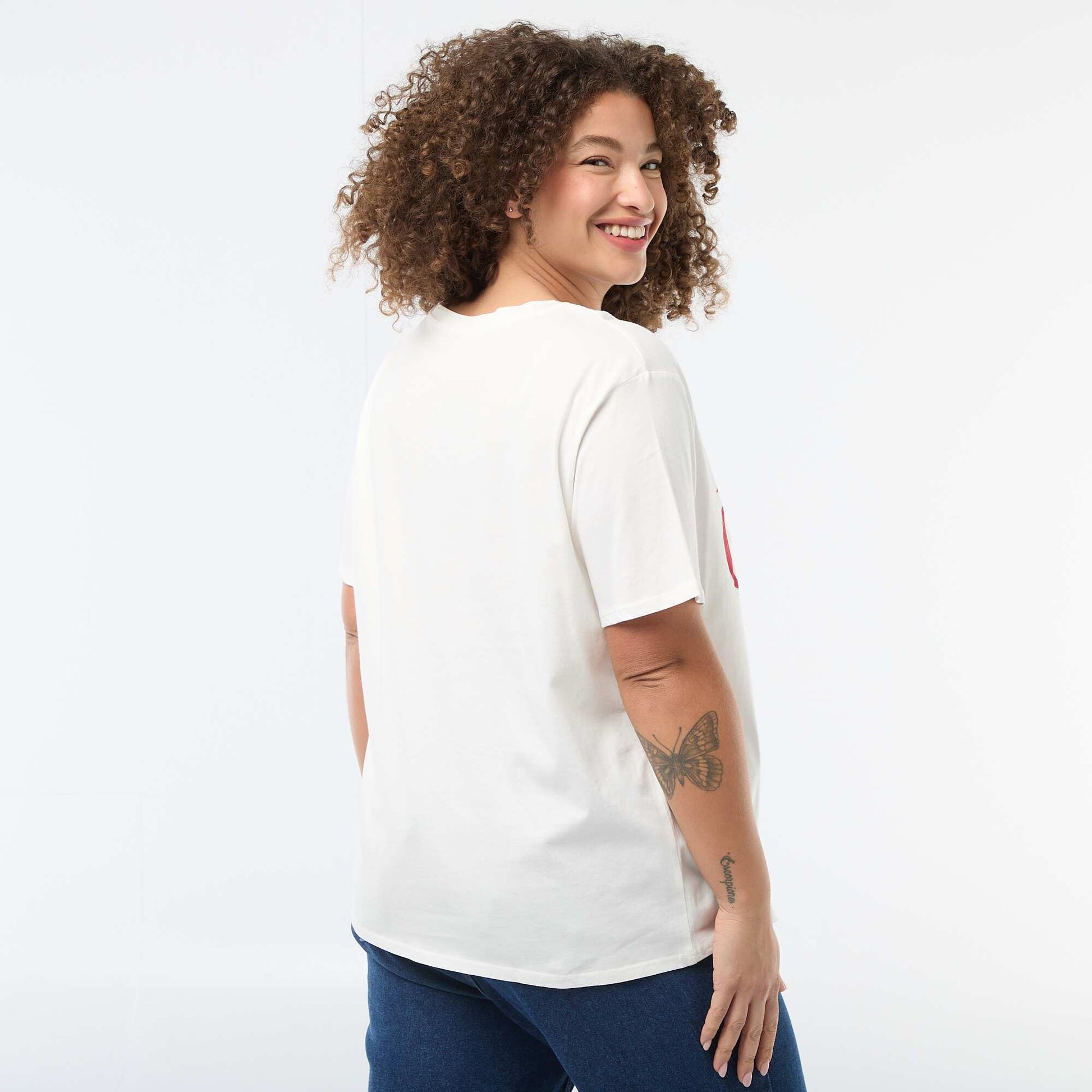 T-shirt 'fête des mères' imprimé manches courtes BLANC